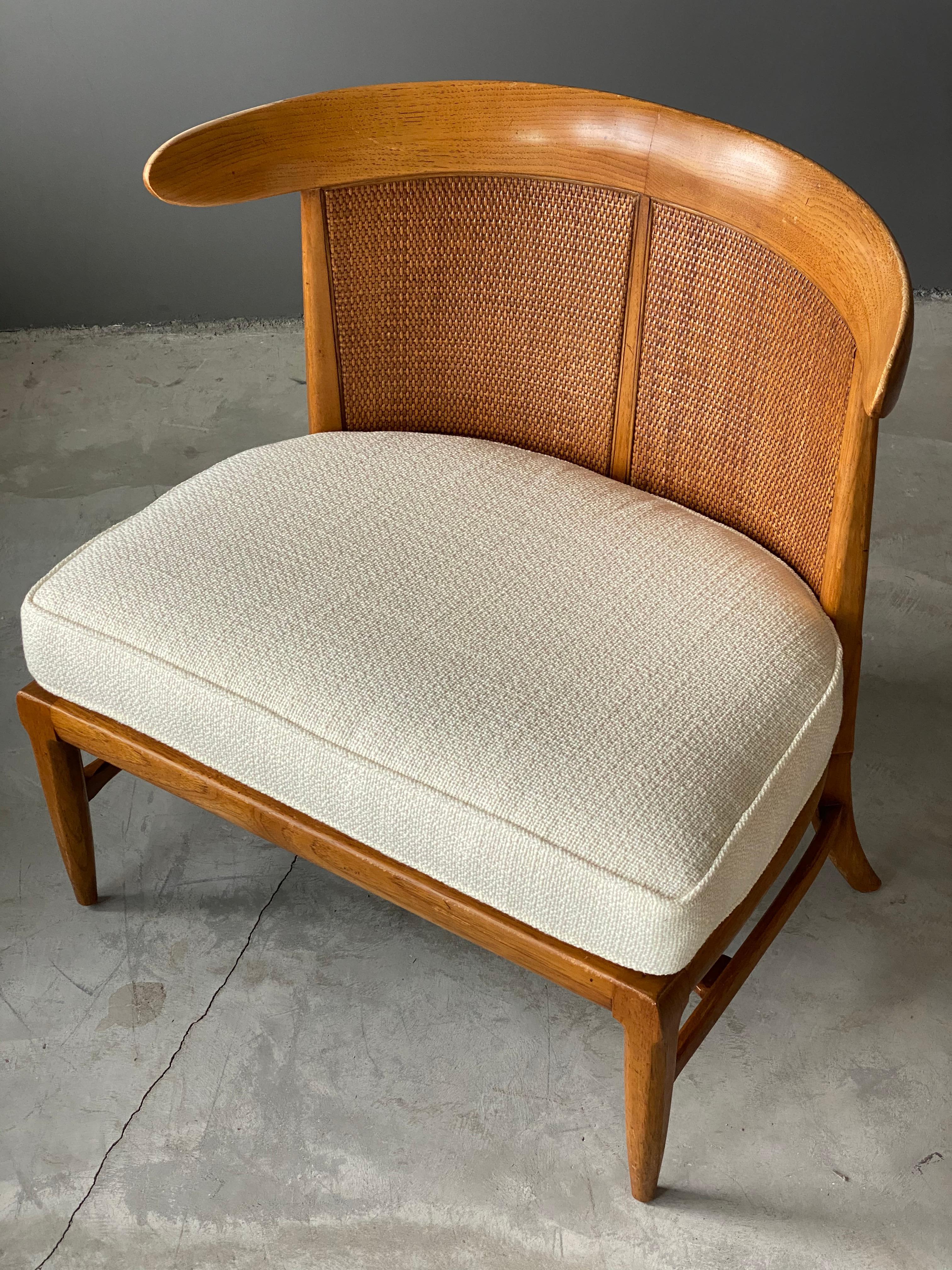 Mid-Century Modern John Lubberts & Lambert Mulder for Tomlinson, Slipper Chairs, Cane, Walnut, 1950
