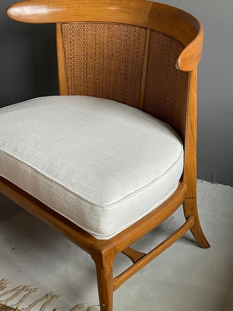 John Lubberts & Lambert Mulder for Tomlinson, Slipper Chairs, Cane, Walnut, 1950 In Good Condition For Sale In West Palm Beach, FL