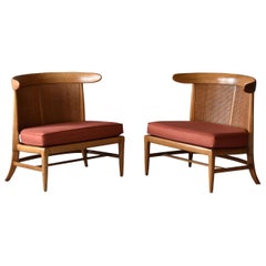 John Lubberts & Lambert Mulder for Tomlinson, Slipper Chairs, Cane, Walnut, 1950