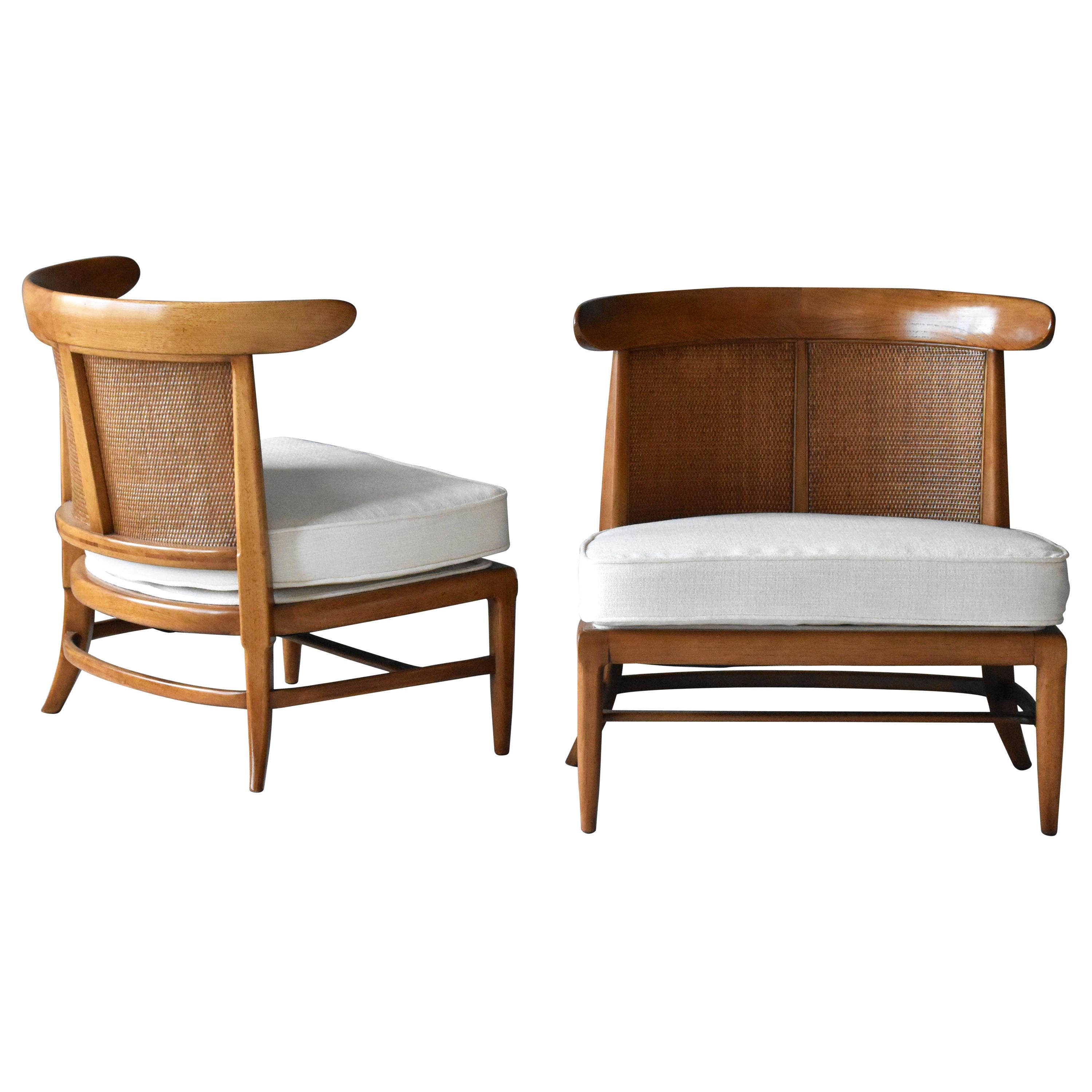 John Lubberts 
Lambert Mulder for Tomlinson, Slipper Chairs, Cane, Walnut, 1950