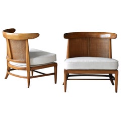John Lubberts & Lambert Mulder for Tomlinson, Slipper Chairs, Cane, Walnut, 1950