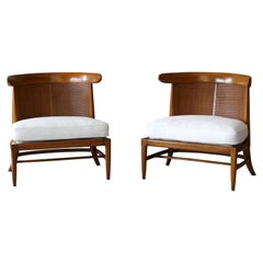 John Lubberts & Lambert Mulder for Tomlinson, Slipper Chairs, Cane, Walnut, 1950