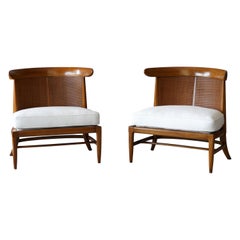 John Lubberts & Lambert Mulder for Tomlinson, Slipper Chairs, Cane, Walnut, 1950