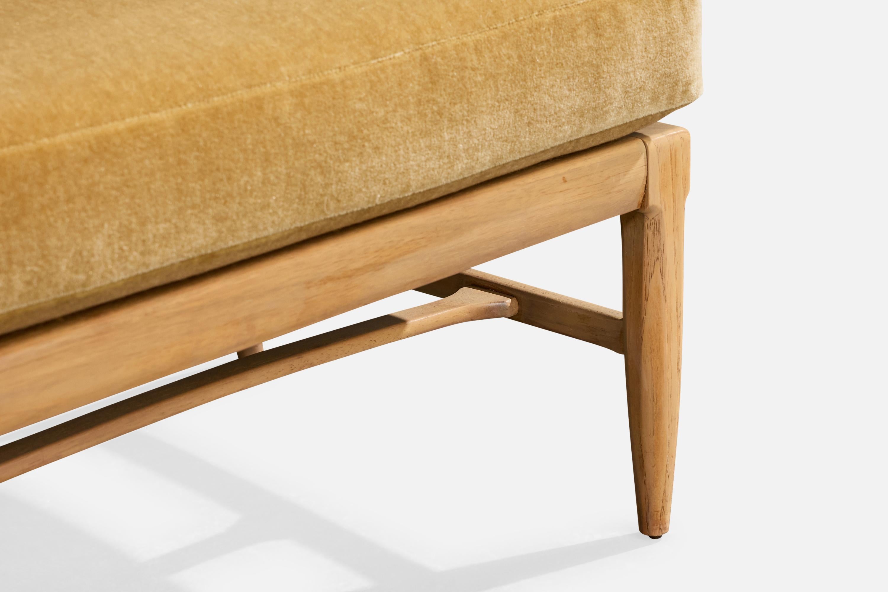 John Lubberts & Lambert Mulder, Pantoffelstühle, Holz, Rohr, Samt, USA, 1950er Jahre im Angebot 4