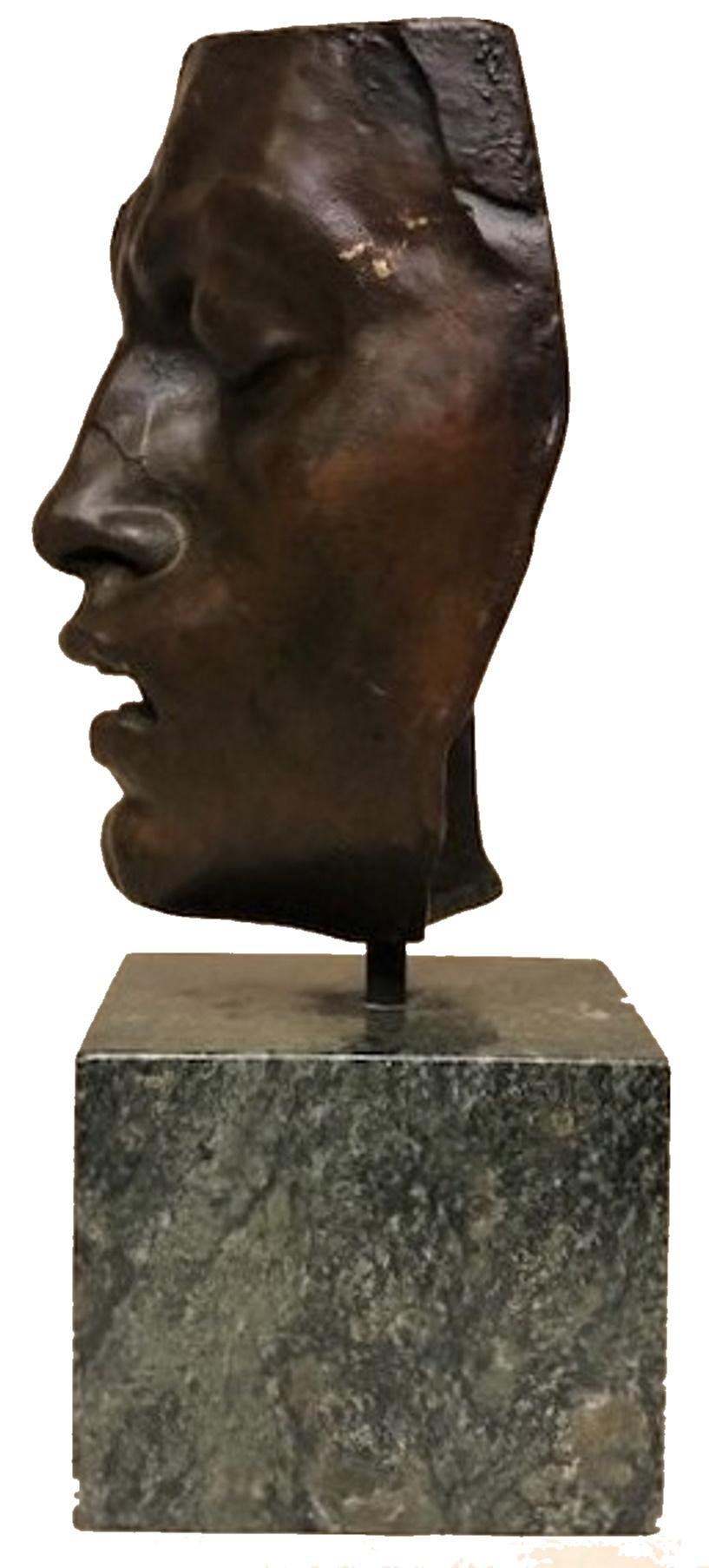 Mid-Century Modern John Lundquist, Head of a Woman, Swedish Modernist Bronze Sculpture, Ca. 1960s