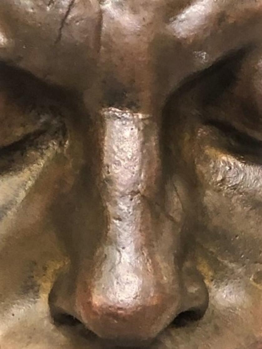 Mid-20th Century John Lundquist, Head of a Woman, Swedish Modernist Bronze Sculpture, Ca. 1960s
