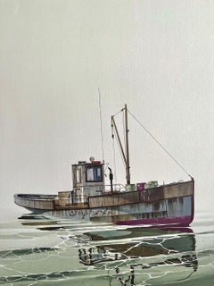 CAY RUNNER Signed Lithograph, Realistic Runner Boat on Calm Water, Marine Art