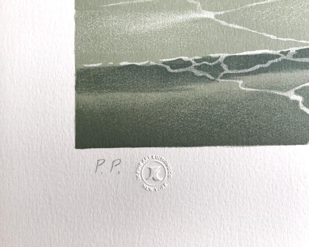 CAY RUNNER Litografía firmada, Barco corredor realista en aguas tranquilas, Arte marino en venta 1