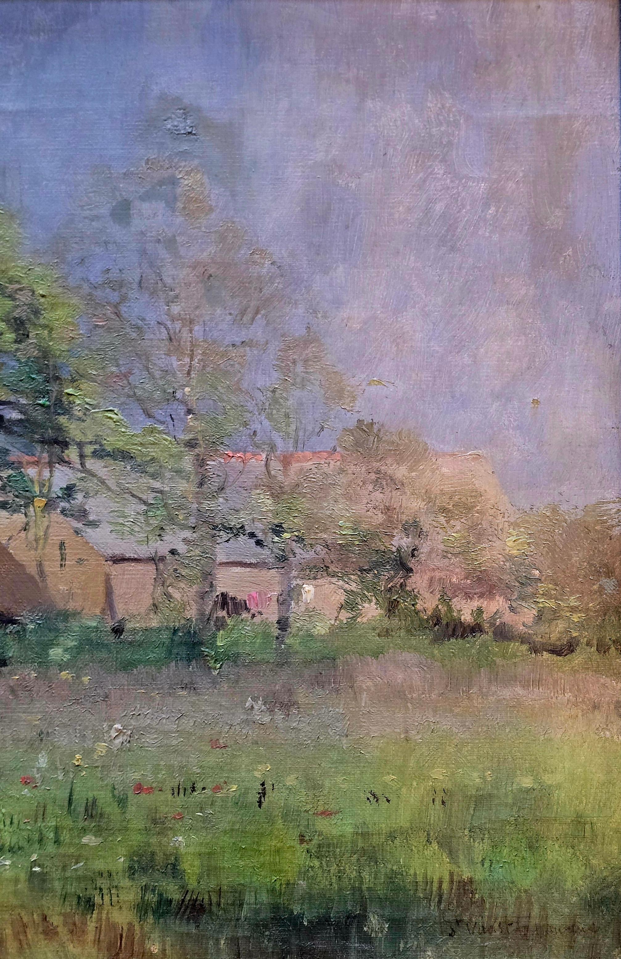 A Farm in Provence - American Impressionist Painting by John M. August Will