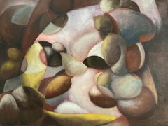 Vintage Modernist Abstract Oil Painting by Texas artist, 1961; Religious theme