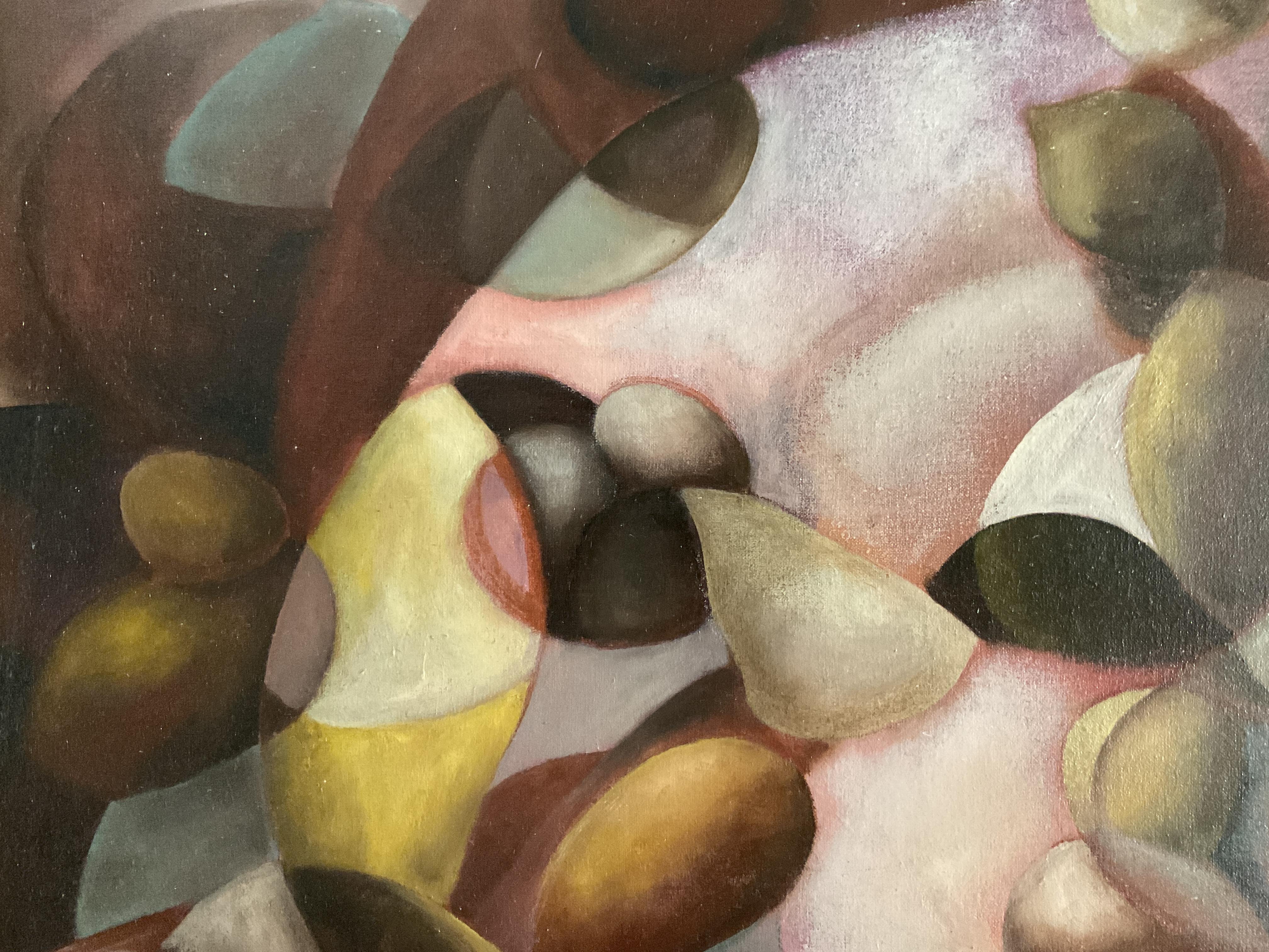 Pittura ad olio astratta modernista d'epoca dell'artista texano, 1961; tema religioso - Painting Astrattismo geometrico di John M. Good