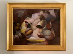 Pittura ad olio astratta modernista d'epoca dell'artista texano, 1961; tema religioso