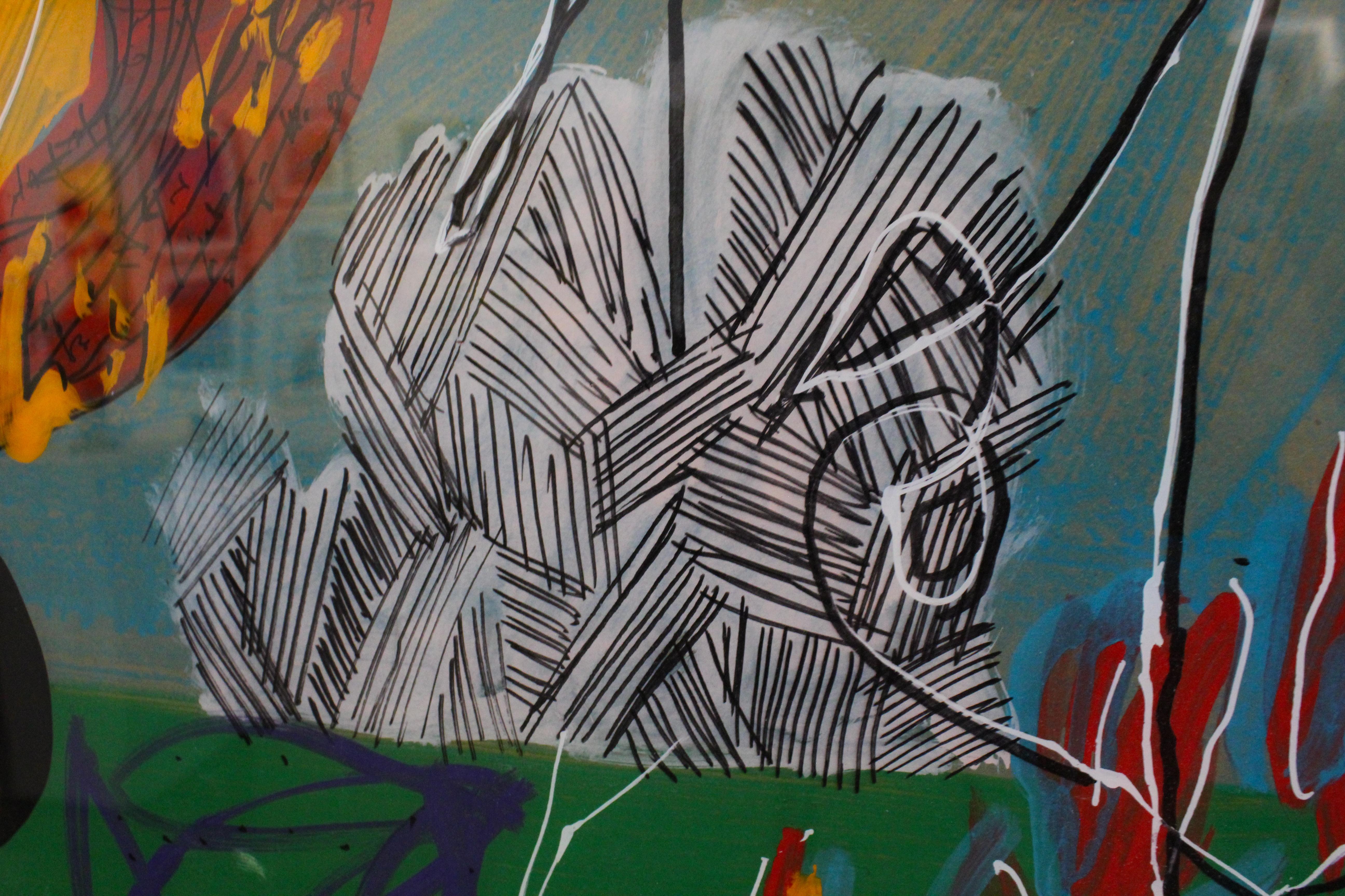 John M. White, Oiseaux sur fil de fer n° 27, panneau de bois avec revêtement en résine en vente 2