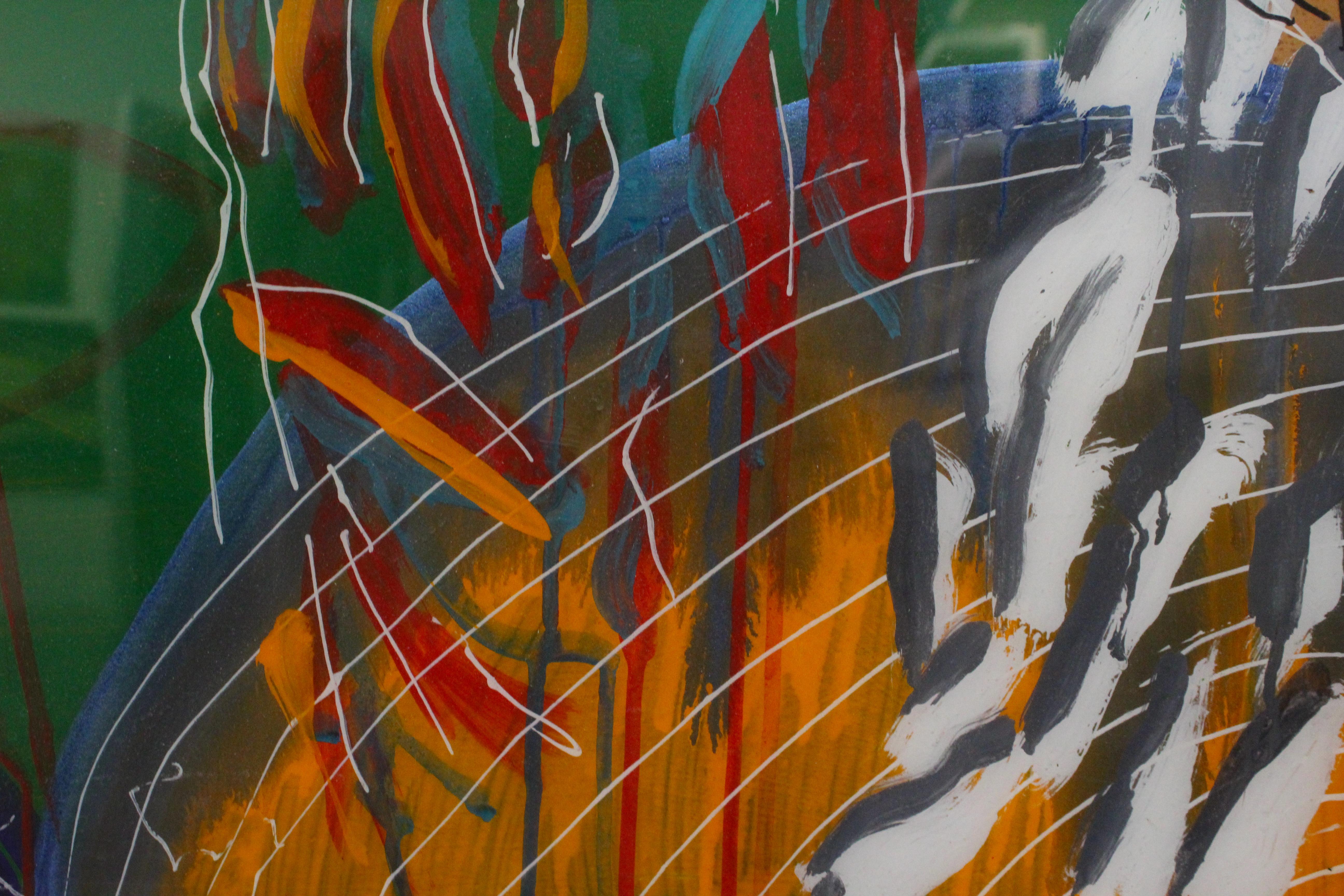 John M. White, Oiseaux sur fil de fer n° 27, panneau de bois avec revêtement en résine en vente 3