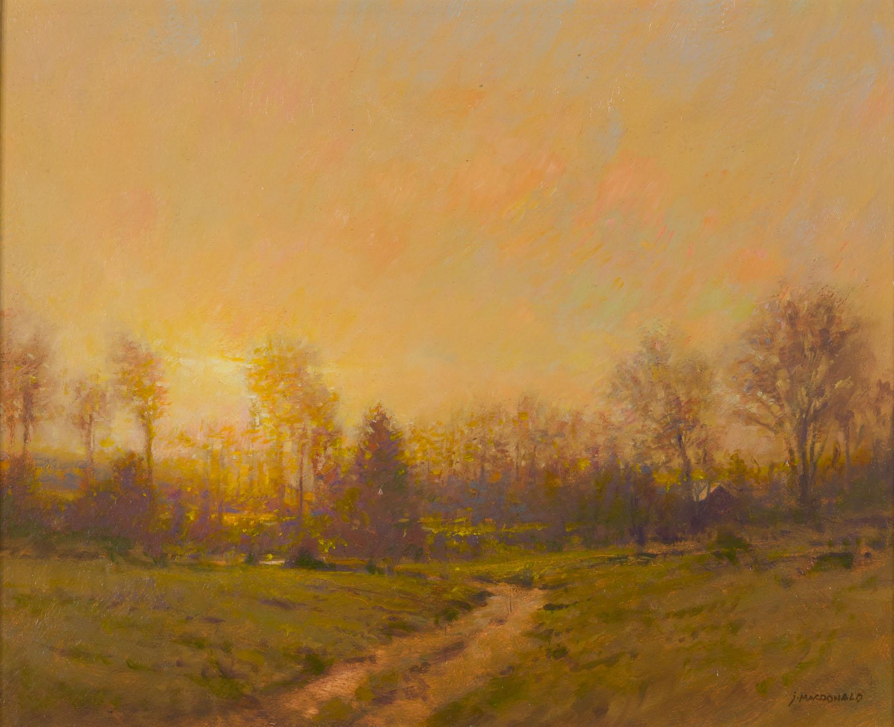John MacDonald Landscape Painting - Autumn Haze Sunset
