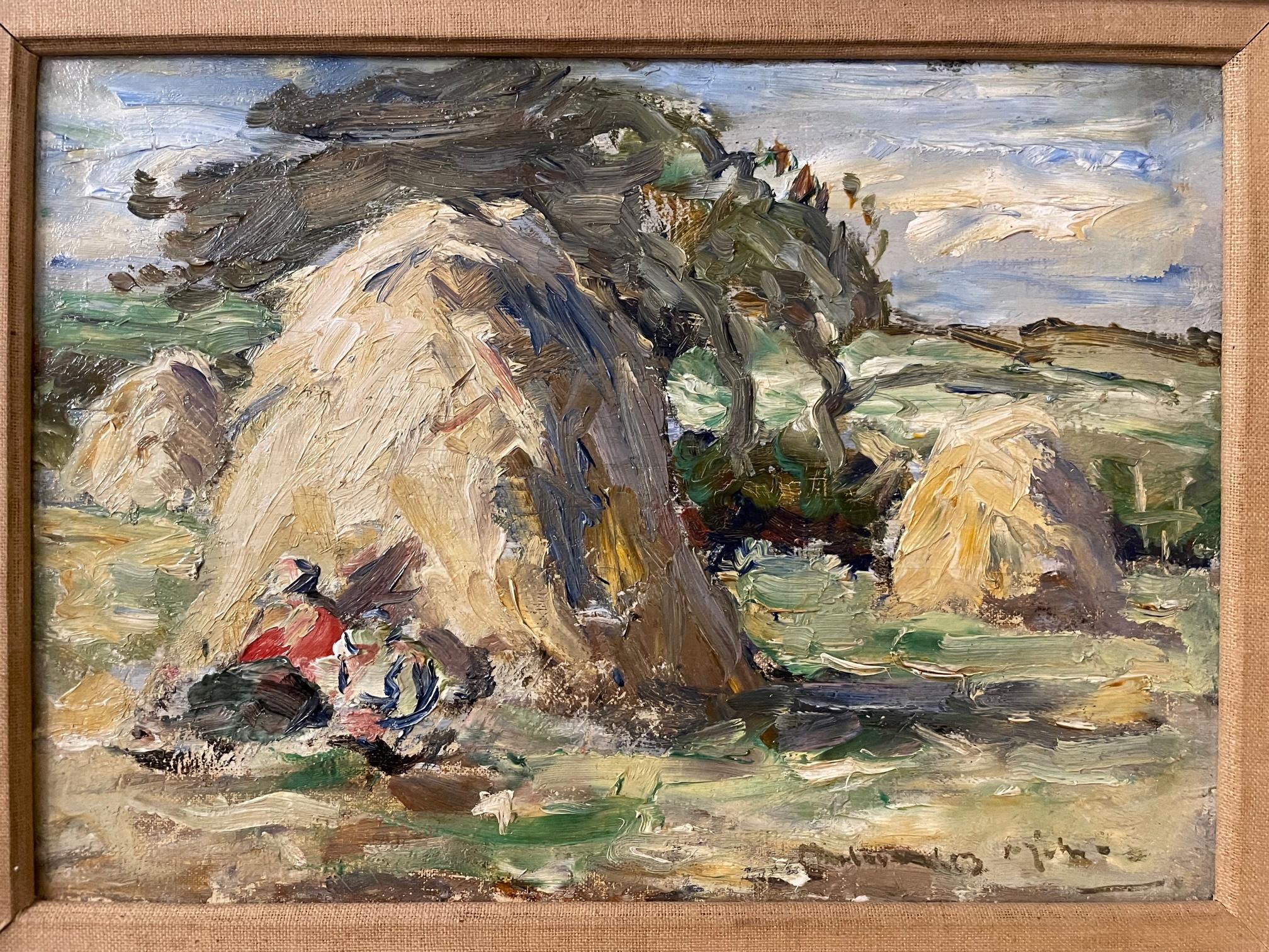 Haystack with Resting Figures For Sale 3