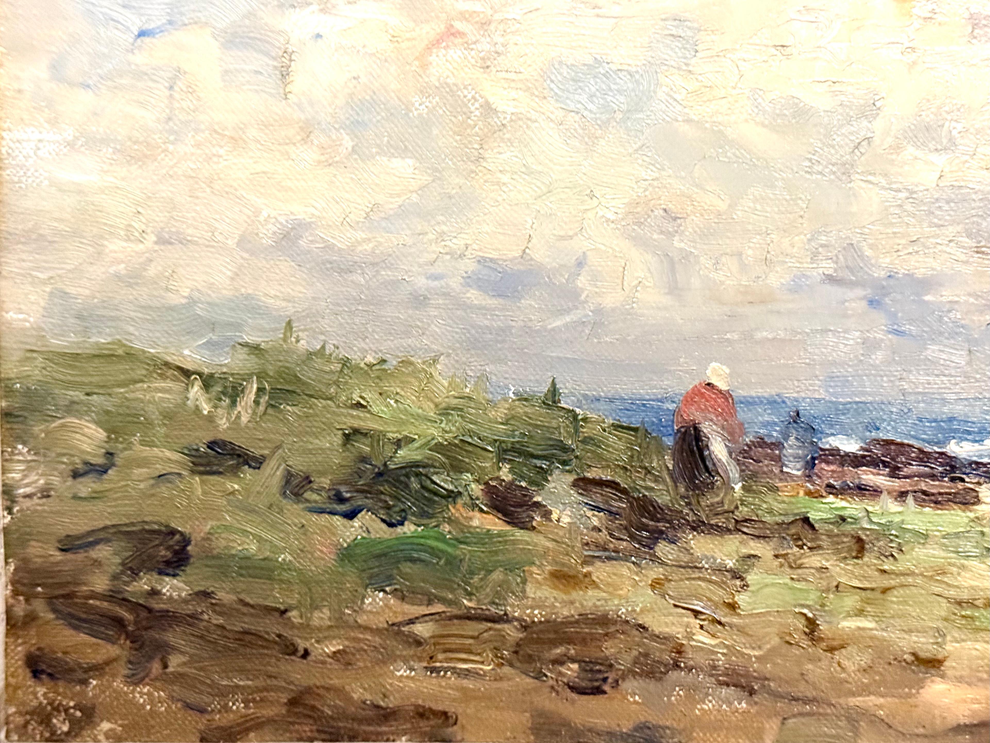 Sulla costa di Fife, dipinto a olio impressionista del 1916 - Painting Impressionismo di John Maclauchlan Milne