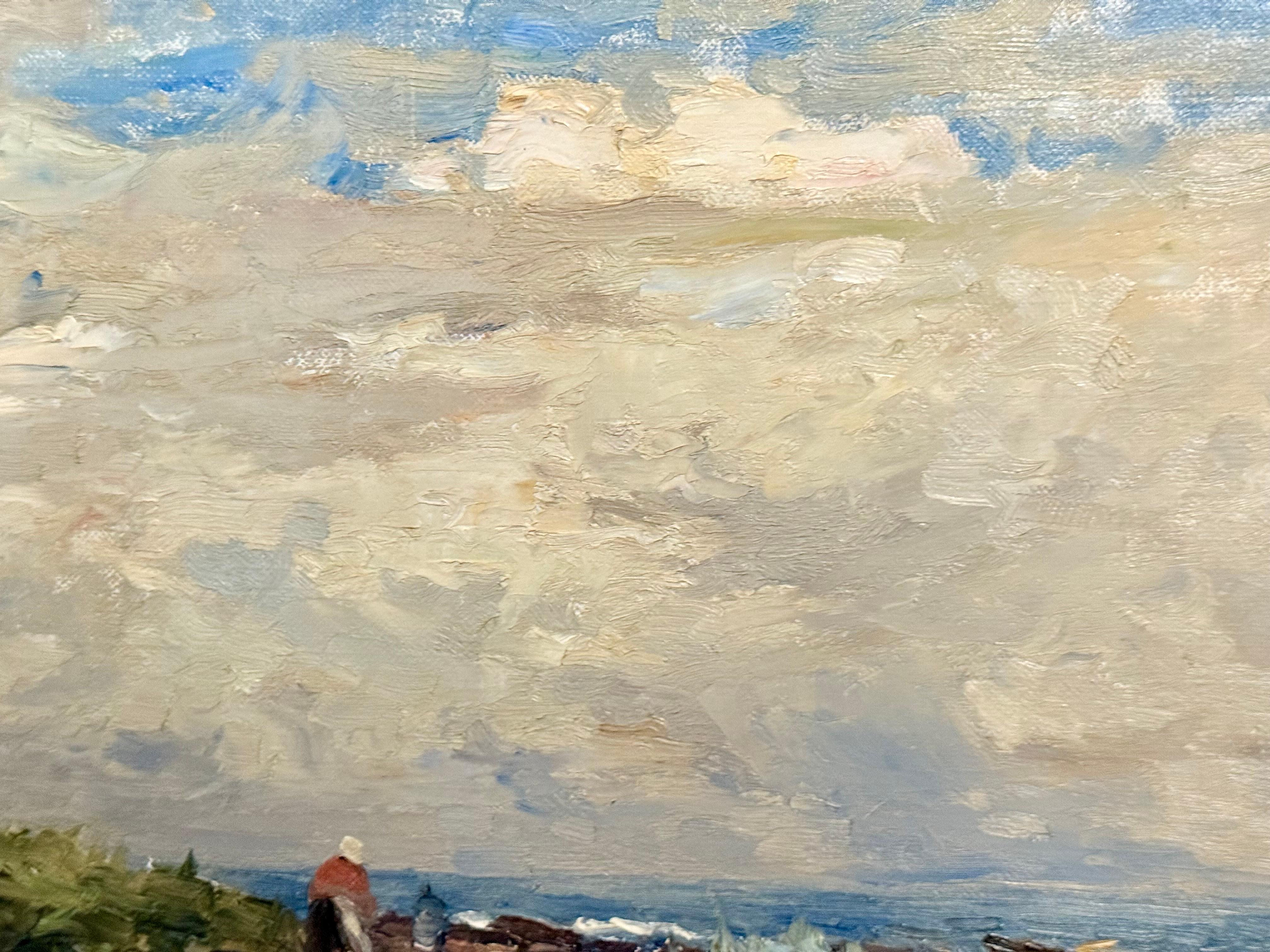 Sulla costa di Fife, dipinto a olio impressionista del 1916 in vendita 1