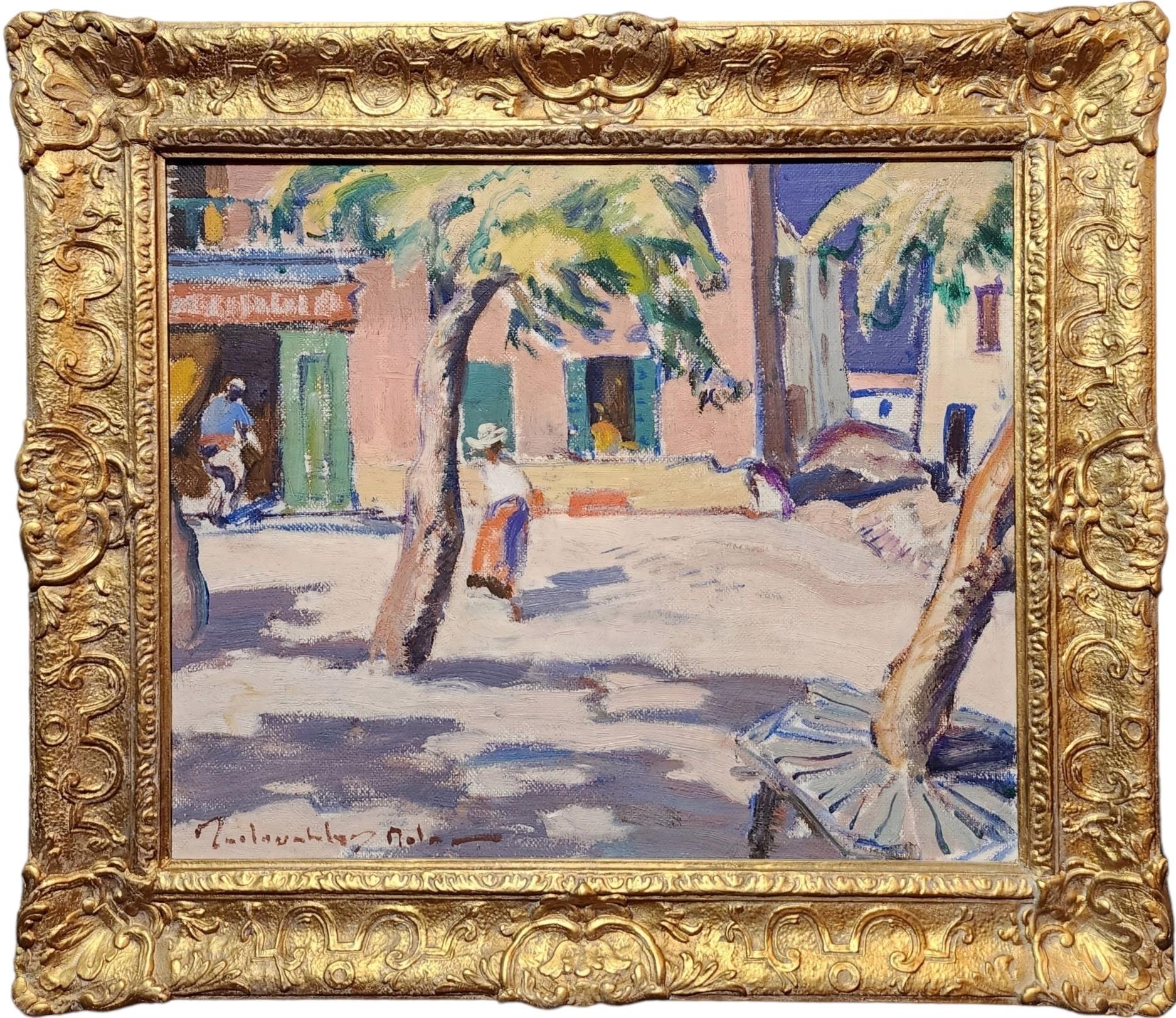 John Maclauchlan Milne (Schotte, 1885-1957)

Unterzeichnet: Maclauchlan Milne (unten, links)

"St. Tropez", um 1924

Öl auf Karton

20" x 24"

Untergebracht in einem verzierten 3 1/2"-Rahmen der Zeit 

Gesamtgröße: 27" x 31"

Bitte beachten Sie den