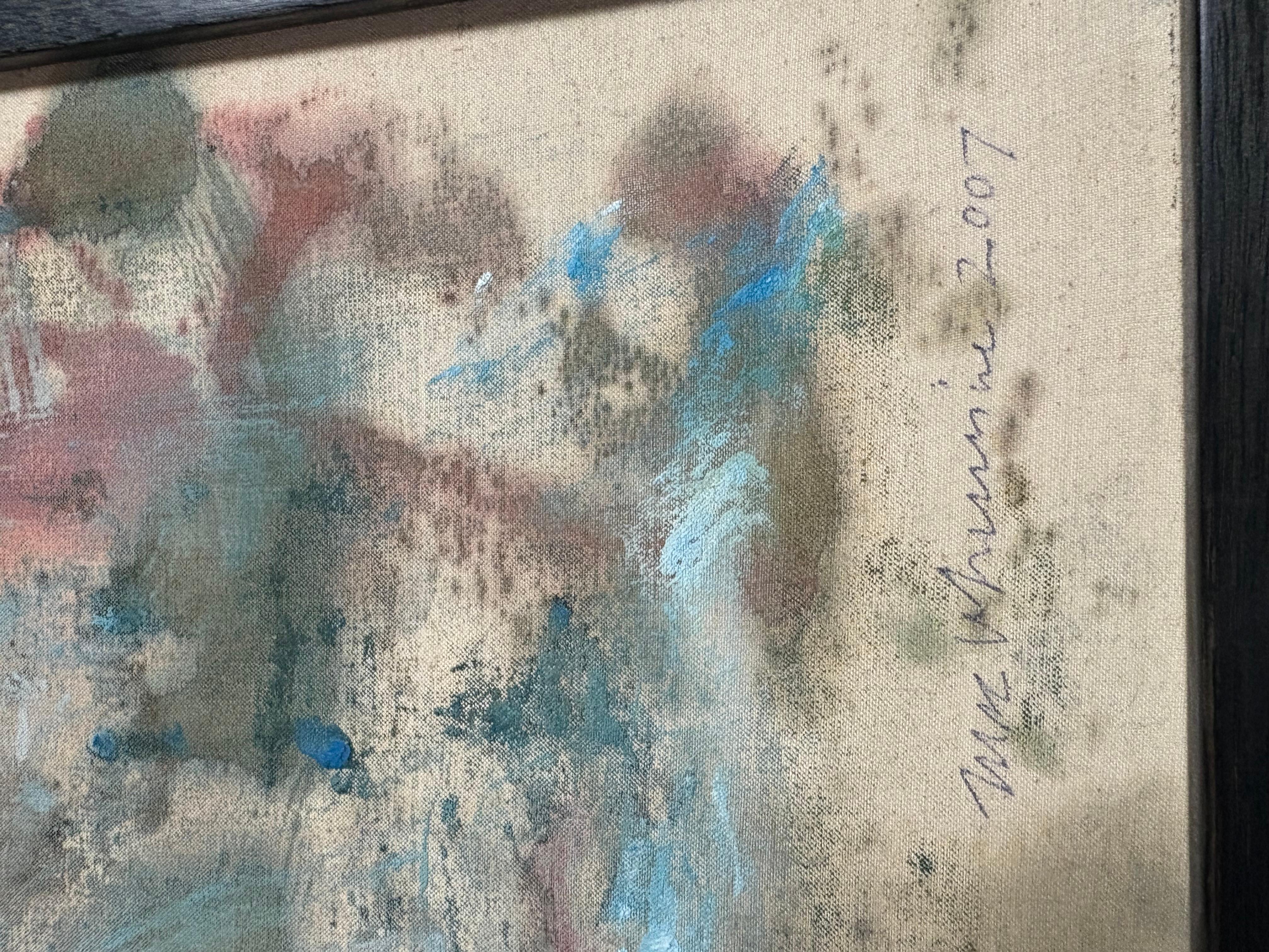 John MacWhinnie Abstract landscape on canvas board 2007. In good condition measures 17x15
