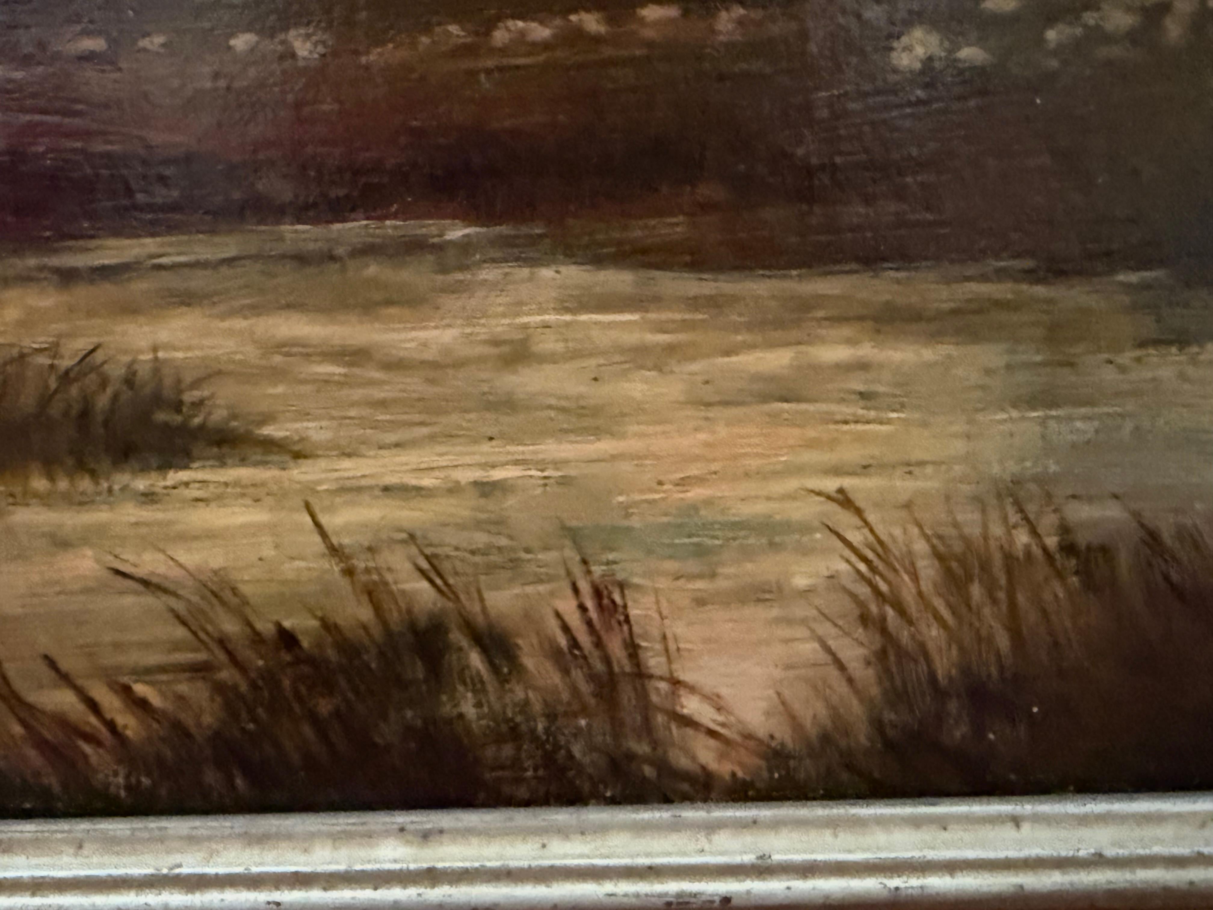 Stehende Steine im Machrie Moor, Schottland in der Abenddämmerung, 19. Jahrhundert, Öl auf Leinwand im Angebot 3