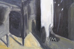 FINA PINTURA ORIGINAL INGLÉS AL ÓLEO POST IMPRESIONISTA "La sala de estar" c.1980