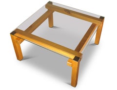 John Makepeace For Heals Pine Frame Organic Couchtisch mit glasierter quadratischer Platte