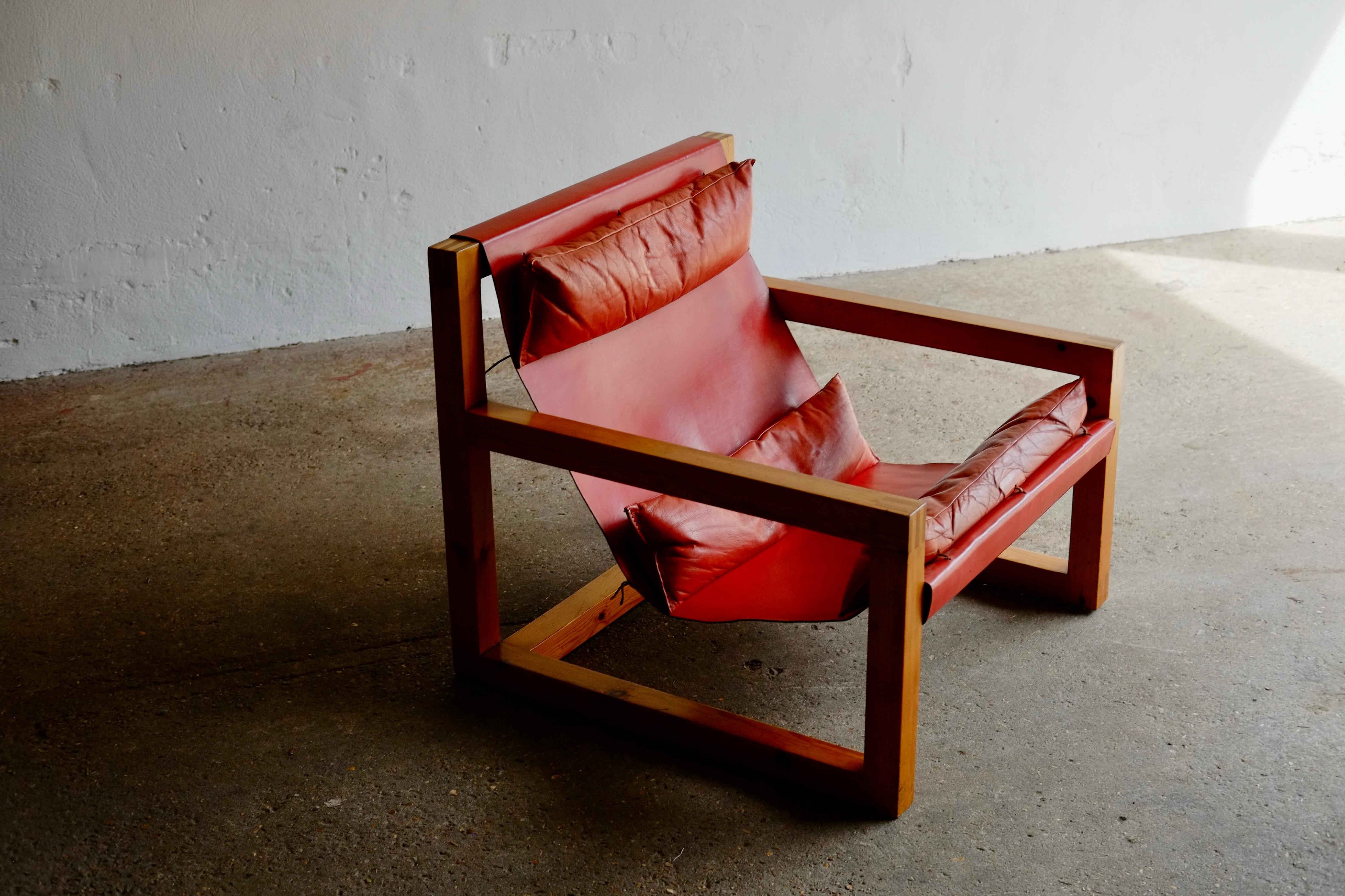 Leather John Makepeace Sling Armchair For Liberty & Co, 1970's