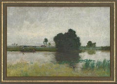 John Mallard Bromley RBA (1858-1939) - Late 19th Century Oil, Punting on a River