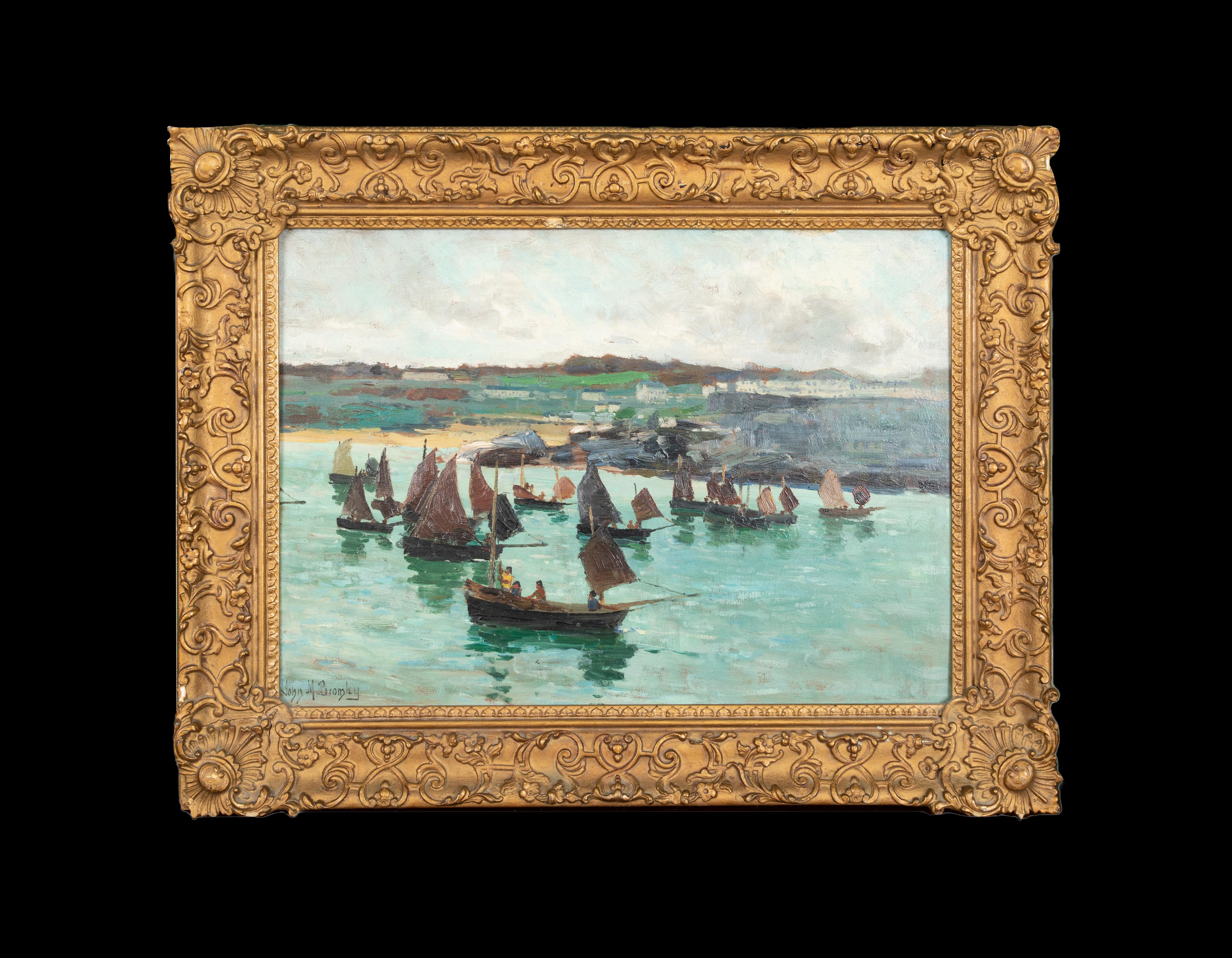 The Fishing Fleet Off Pedn Olva, circa 1900

by John Mallard BROMLEY (1858-1939) simalr to £5,000

Circa 1900 view of a fishing fleet of Pedn Olva, Saint Ives, oil on panel by John Mallard. Excellent quality and condition study of the artists work