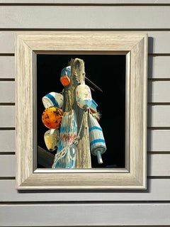 John Mansueto, "Buoy Post" 14x11, Marine Nautical Acrylic Painting on Panel