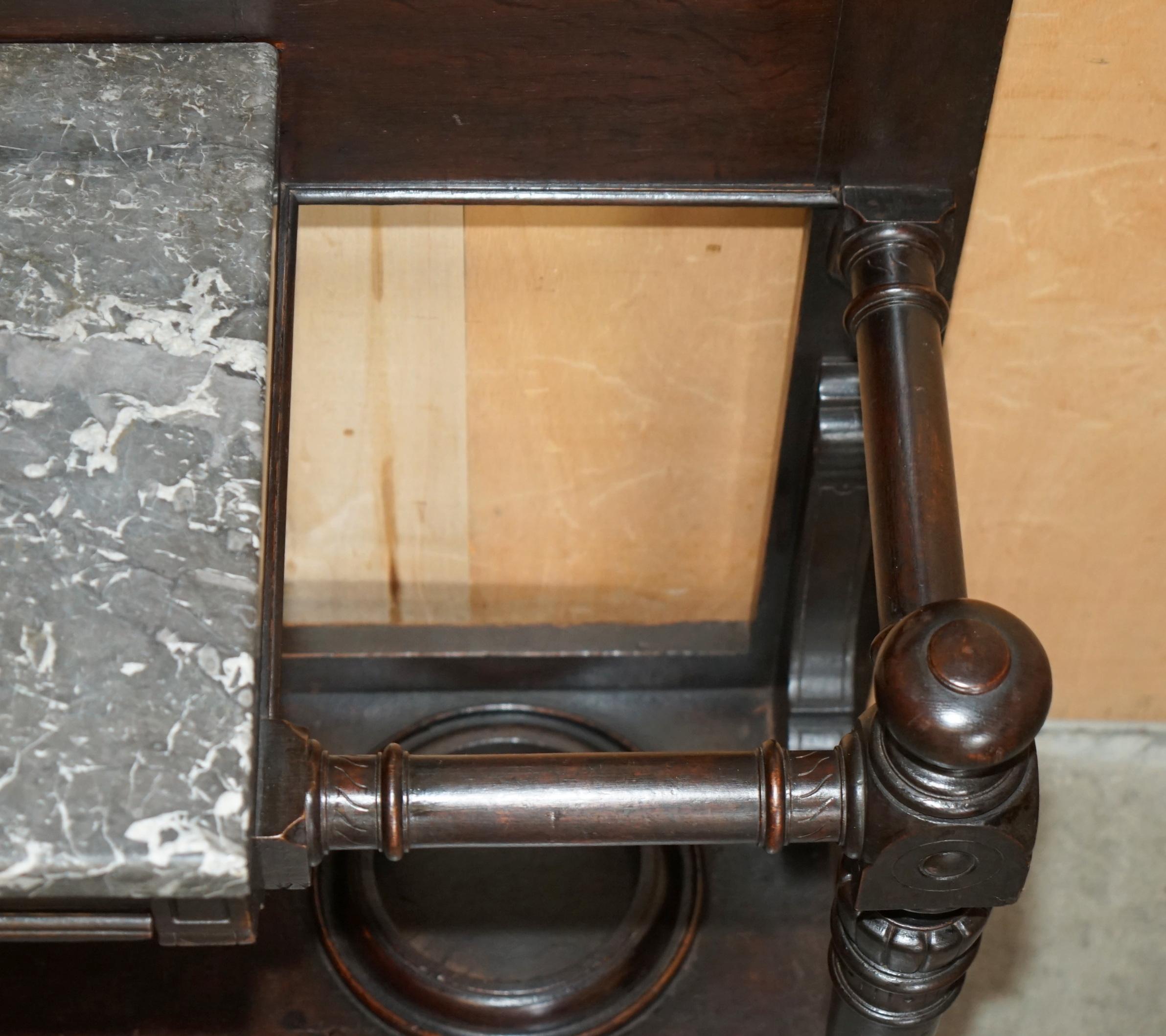 JOHN MAPLE & CO BOIS DUR & MARBRE AVEC FRIEZES EN PLÂTRE ITALIEN PORTE-MBRELLA en vente 4