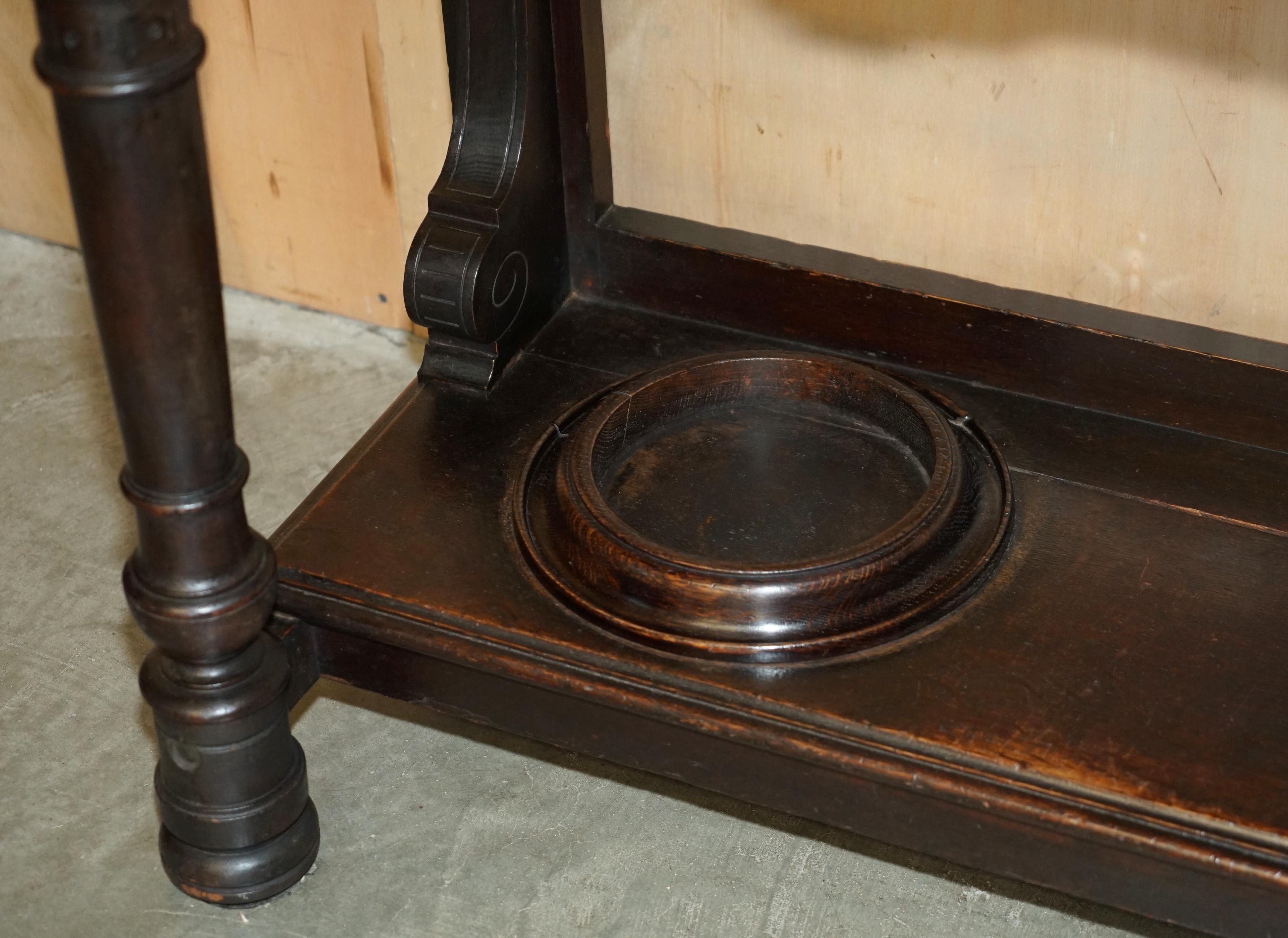 JOHN MAPLE & CO BOIS DUR & MARBRE AVEC FRIEZES EN PLÂTRE ITALIEN PORTE-MBRELLA en vente 6