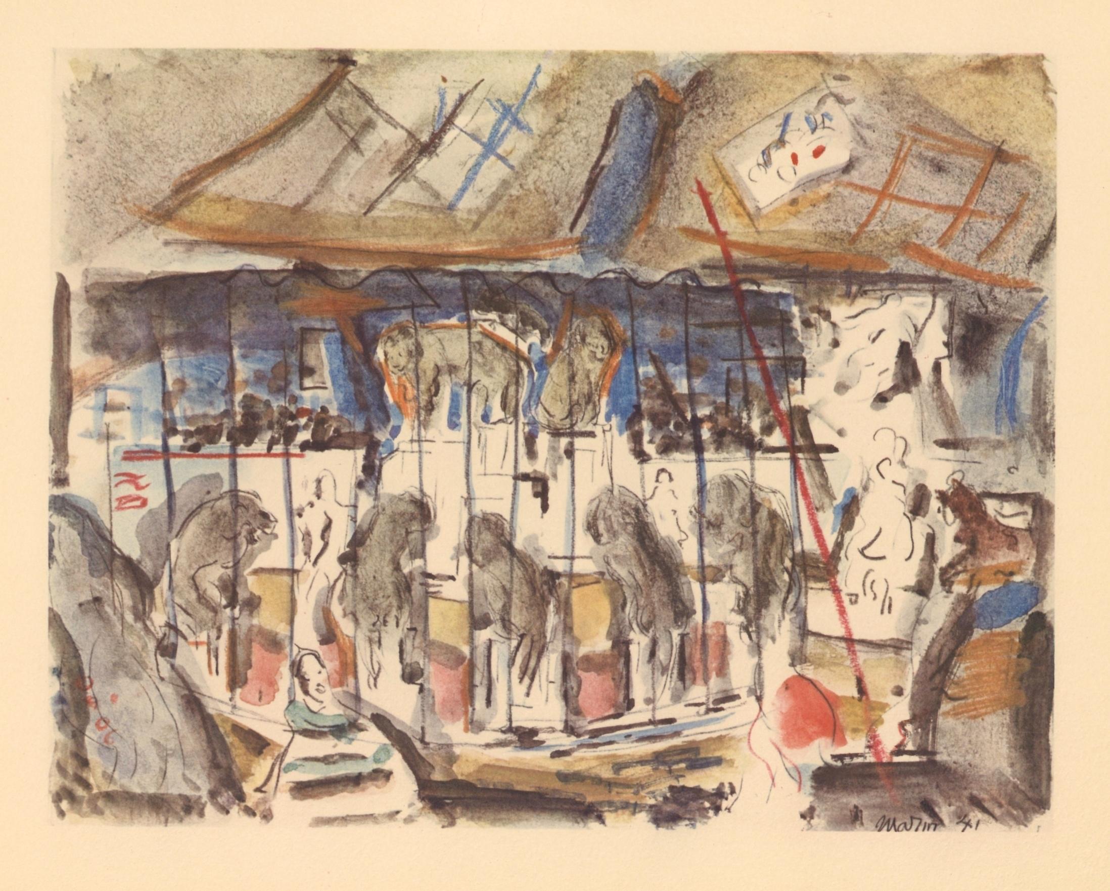 Medium: lithograph (after the watercolor). Issued in 1950 in a limited edition of 125. The image size is 7 3/4 x 10 inches; the full sheet measures 10 x 12 1/2 inches (253 x 317 mm). Signed in the plate, not by hand.