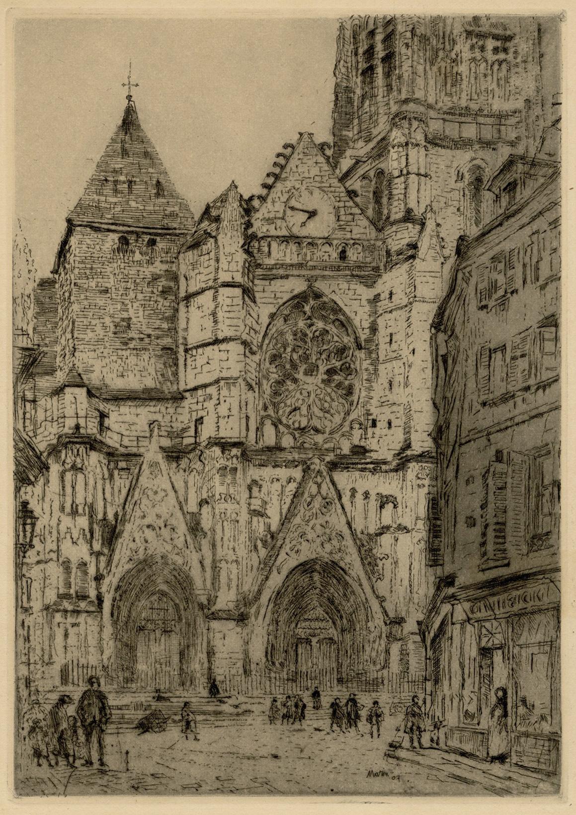 John Marin Figurative Print - Meaux Cathedral II