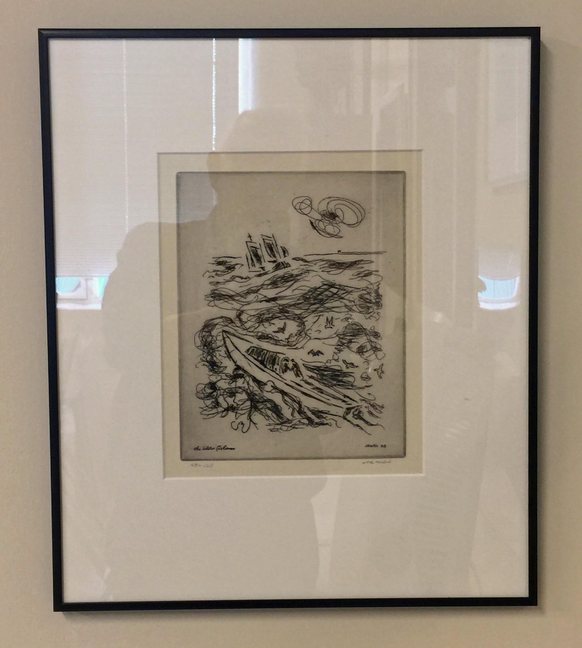 THE LOBSTER FISHERMAN - Print by John Marin