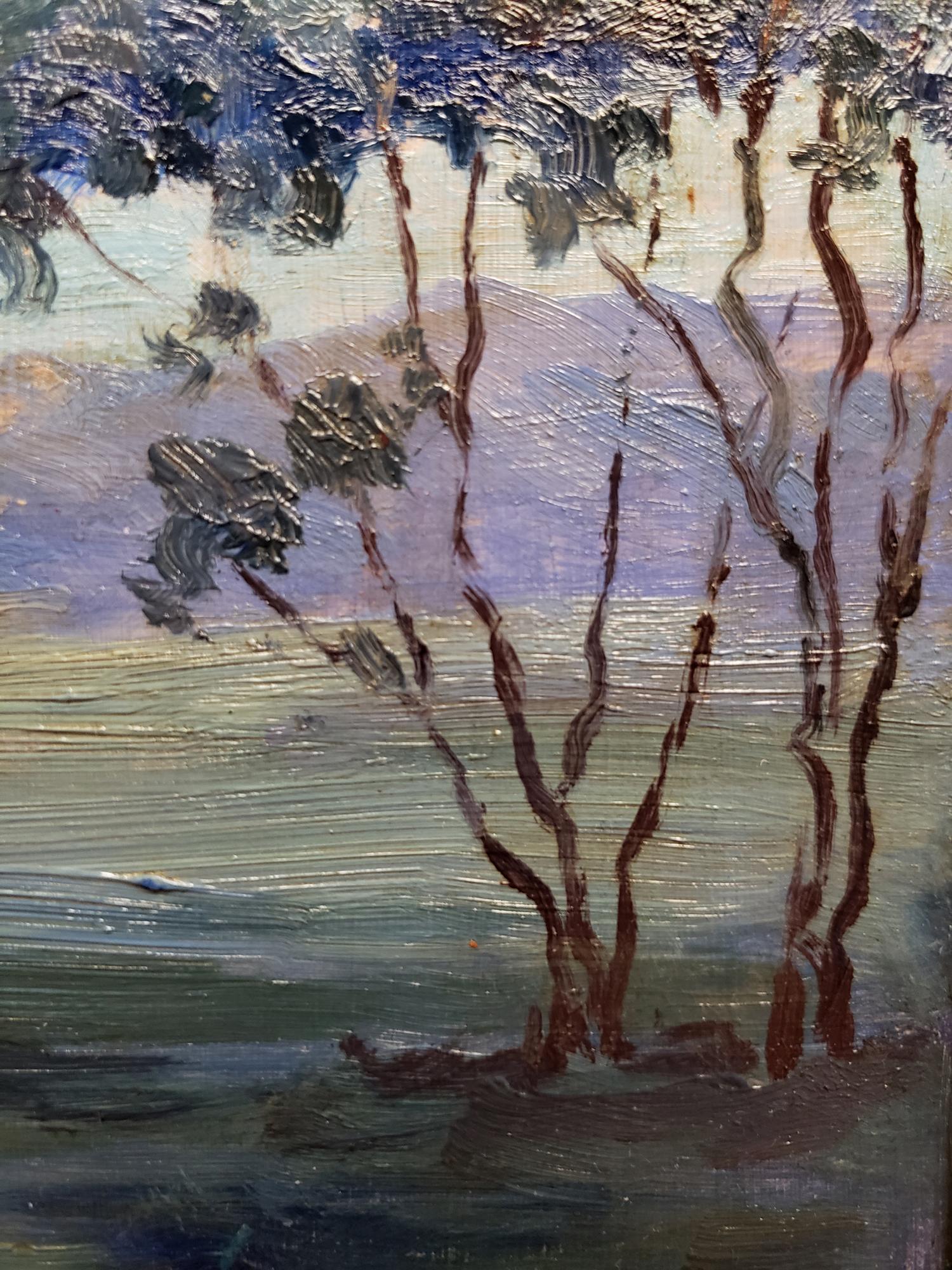 Untitled - Eucalyptus Landscape, c. 1920s - Impressionist Painting by John Marshall Gamble