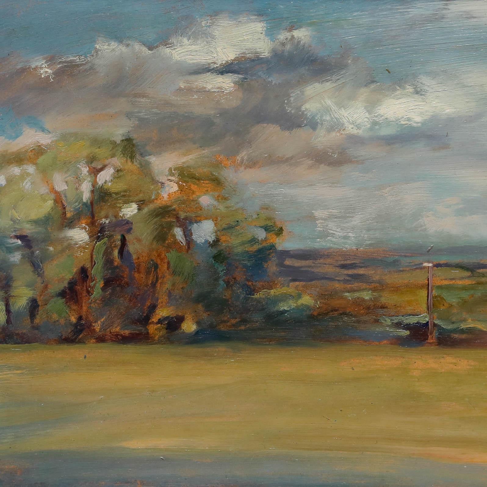John Martin RBA (b.1957) - Framed 1985 Oil, Newbury's Field im Angebot 4