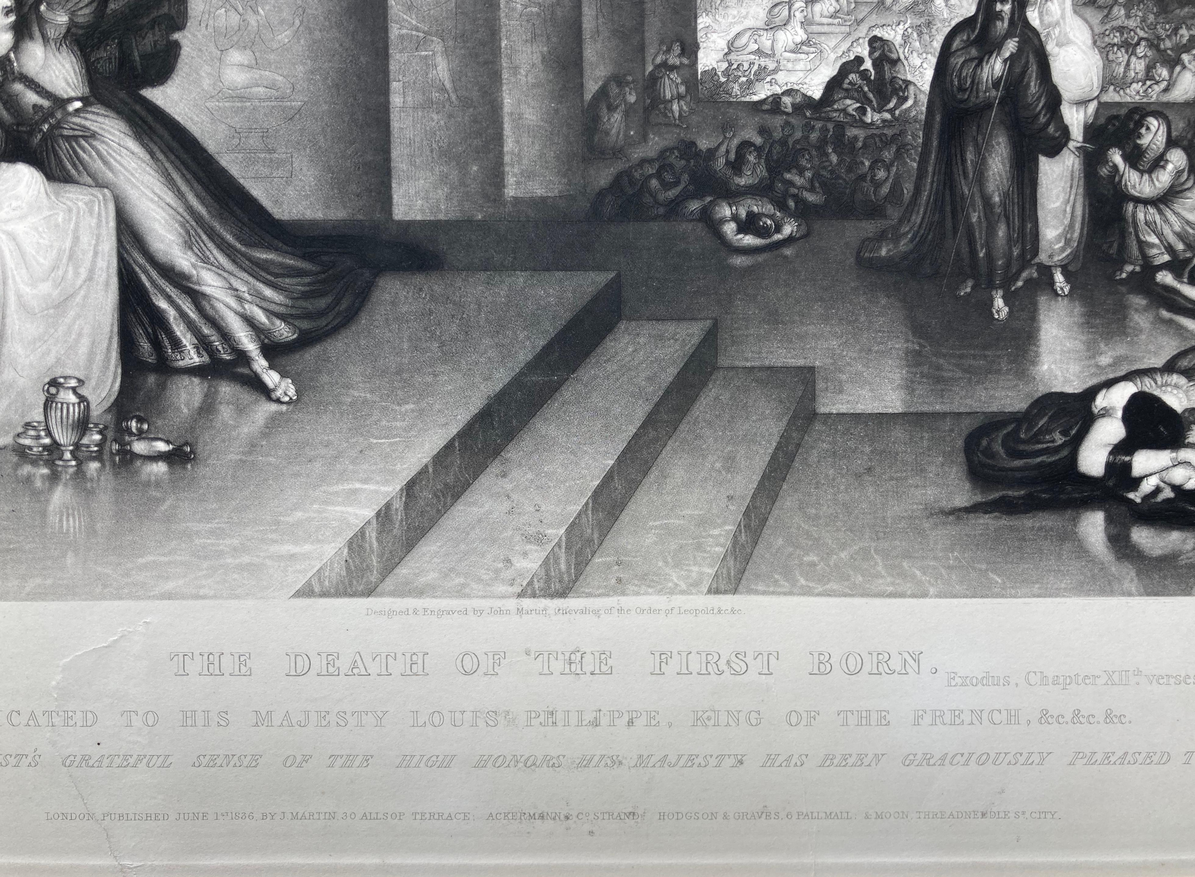 DEATH OF THE FIRST BORN - Proof -  Magnificent Large Scale Mezzotint   For Sale 1