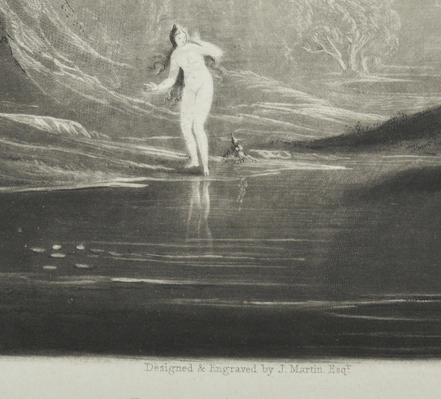 Romantic John Martin, Eve At The Fountain, Mezzotint, 1827