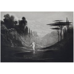 John Martin, Eve At The Fountain, Mezzotint, 1827