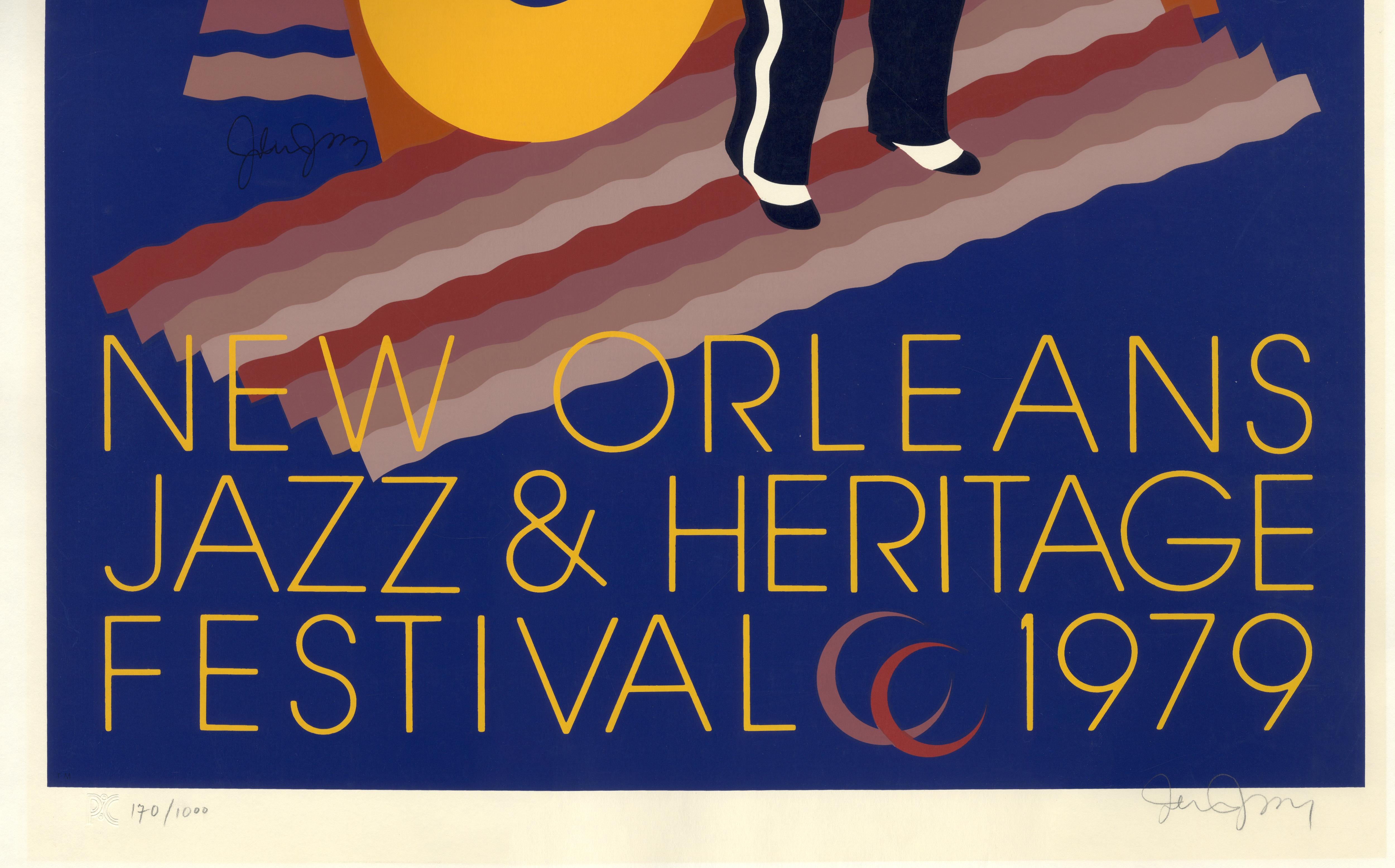 Affiche du 10e anniversaire du festival du jazz et du patrimoine de la Nouvelle-Orléans - 1979 - Contemporain Print par John Martinez