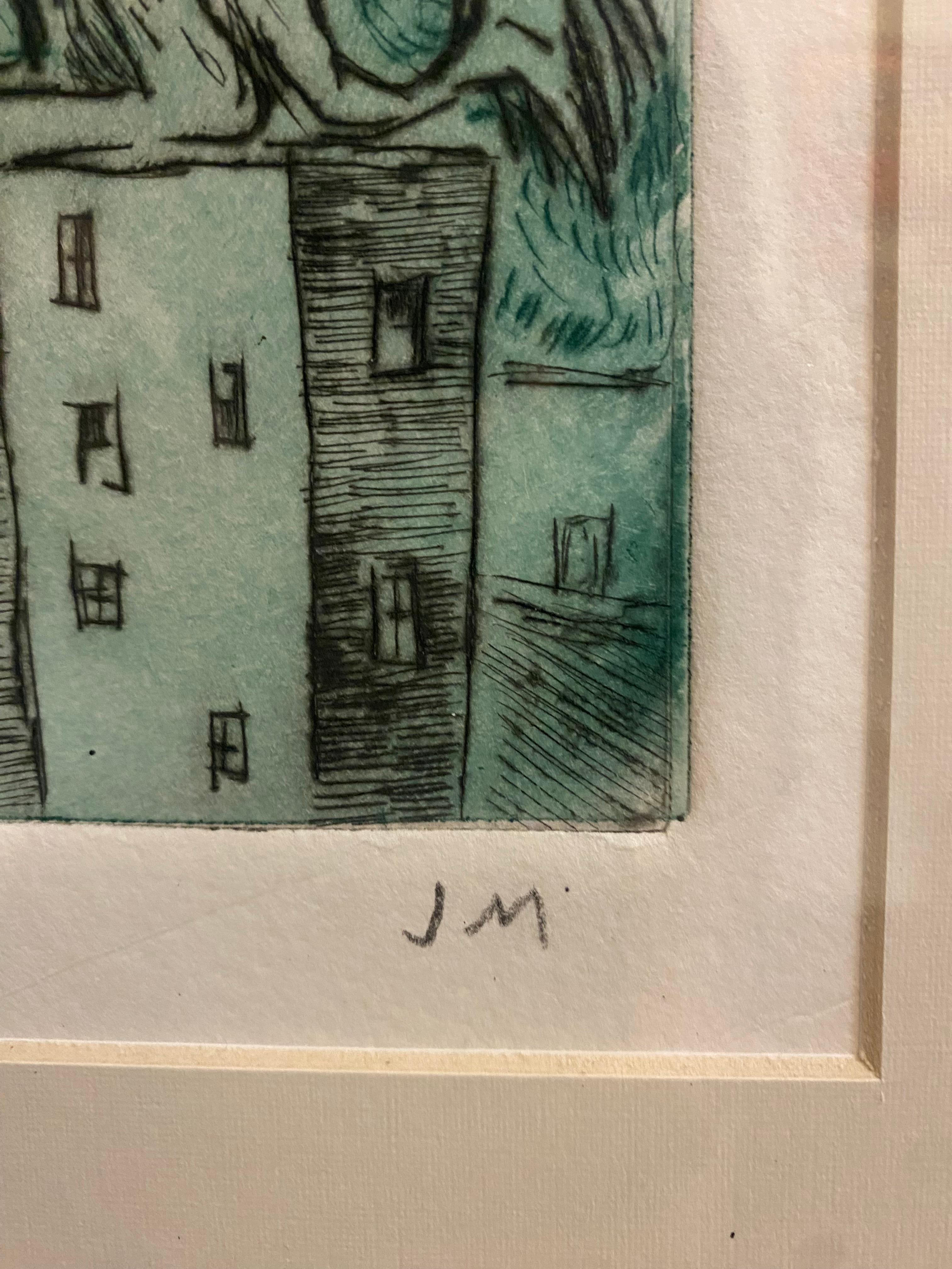 Green Sphinx Etching by John Marx For Sale 2