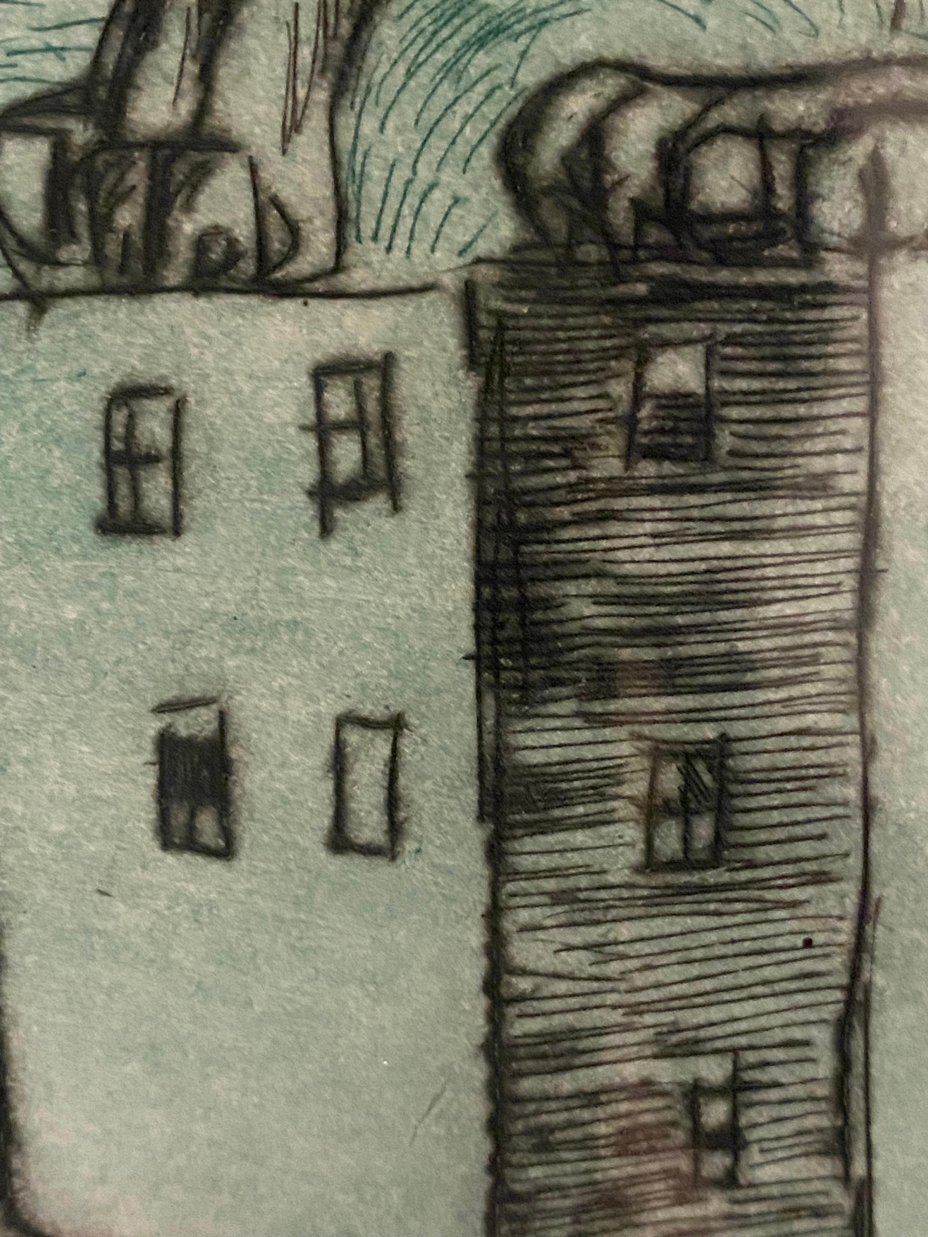 Green Sphinx Etching by John Marx For Sale 3