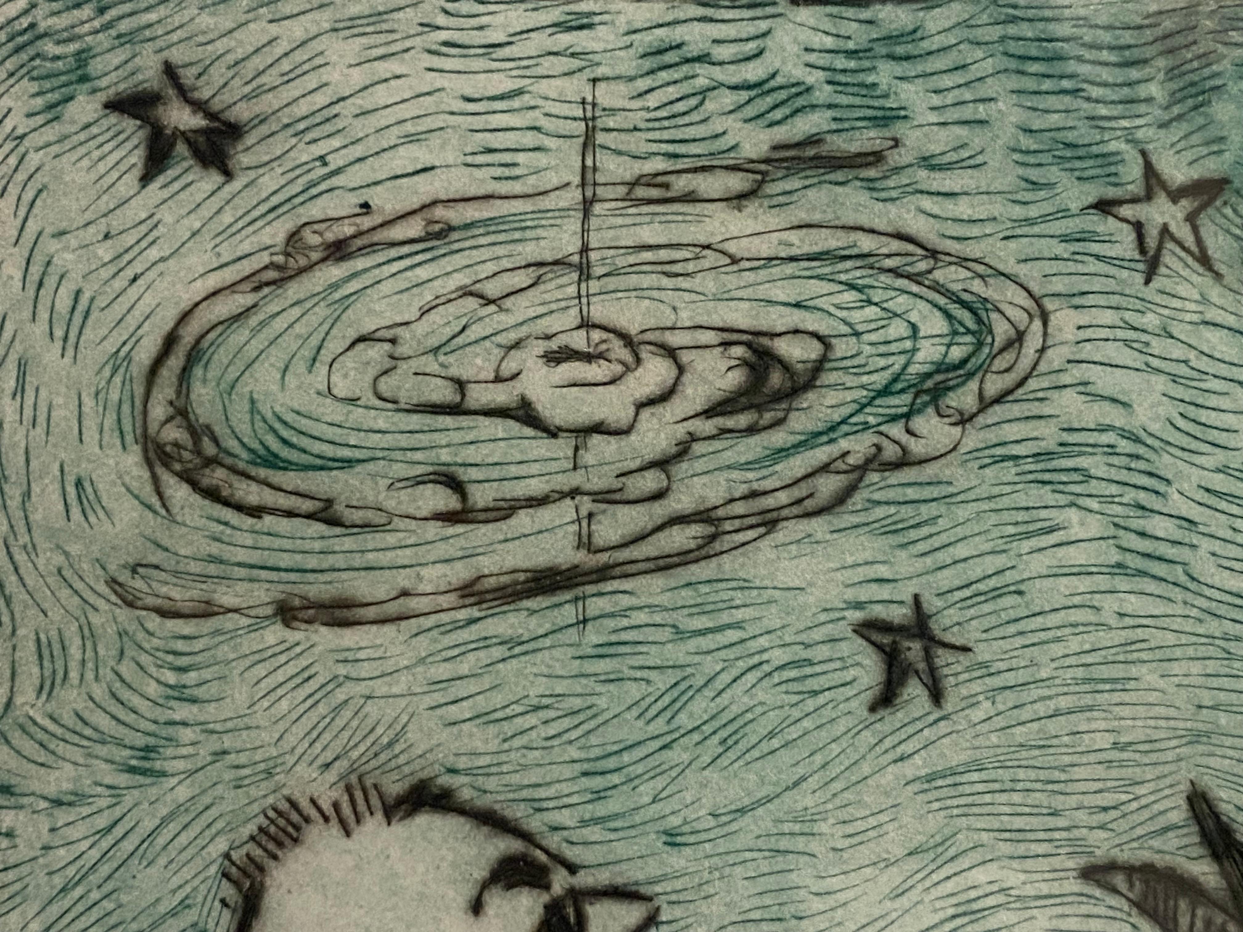 Green Sphinx Etching by John Marx For Sale 6