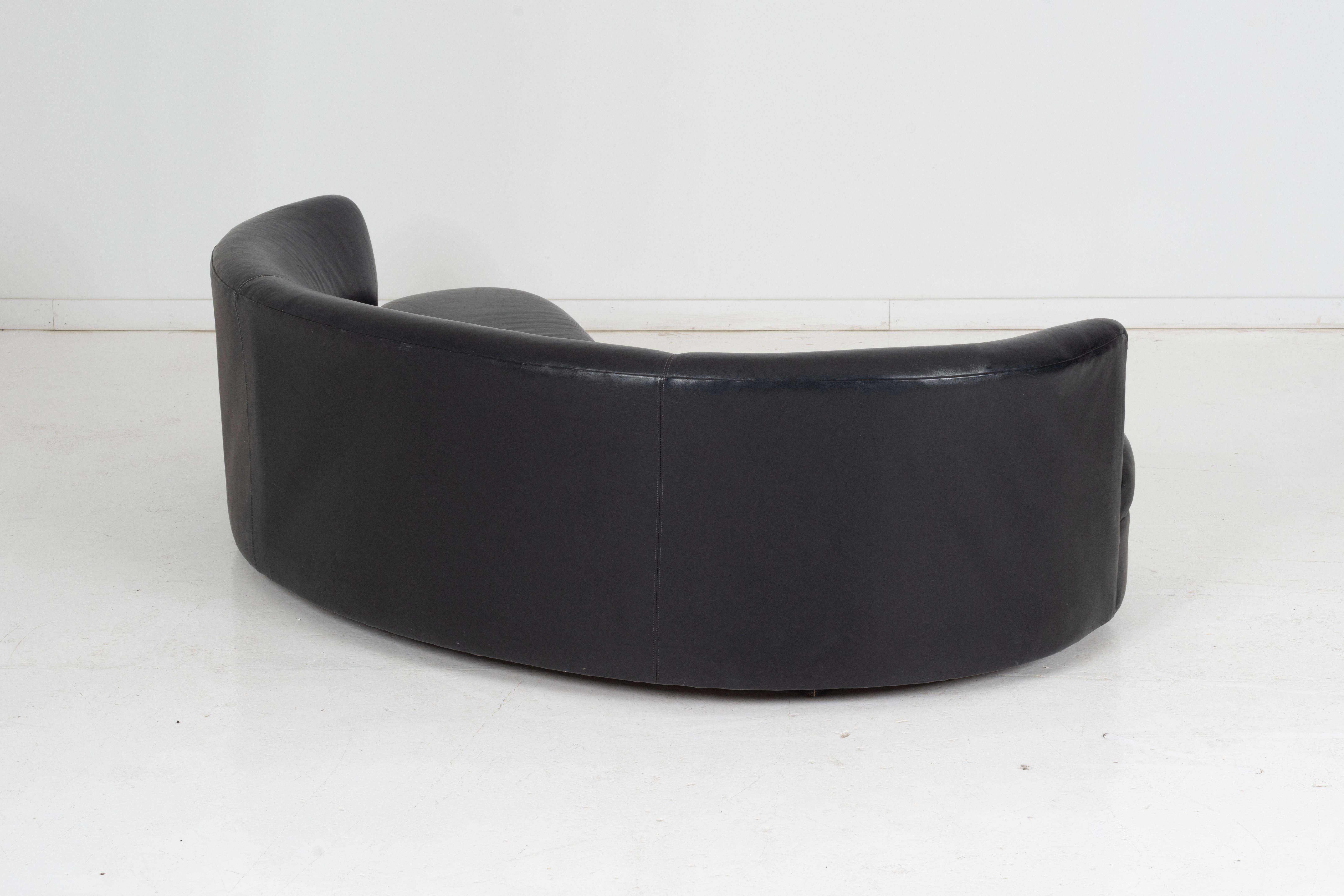 Modern John Mascheroni Curved Leather Sofa