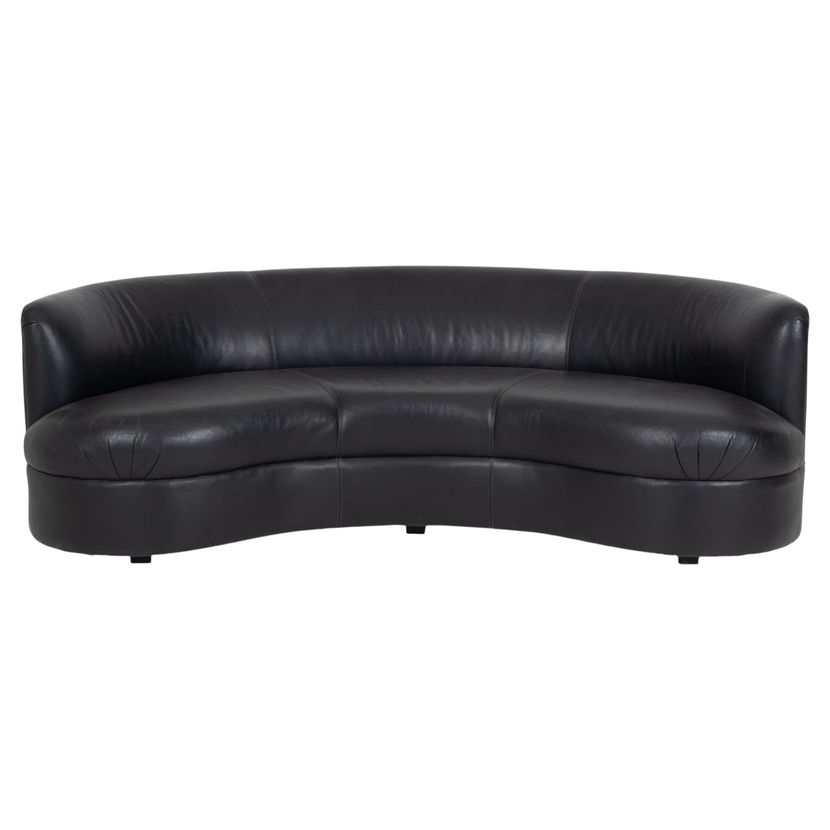 John Mascheroni Curved Leather Sofa