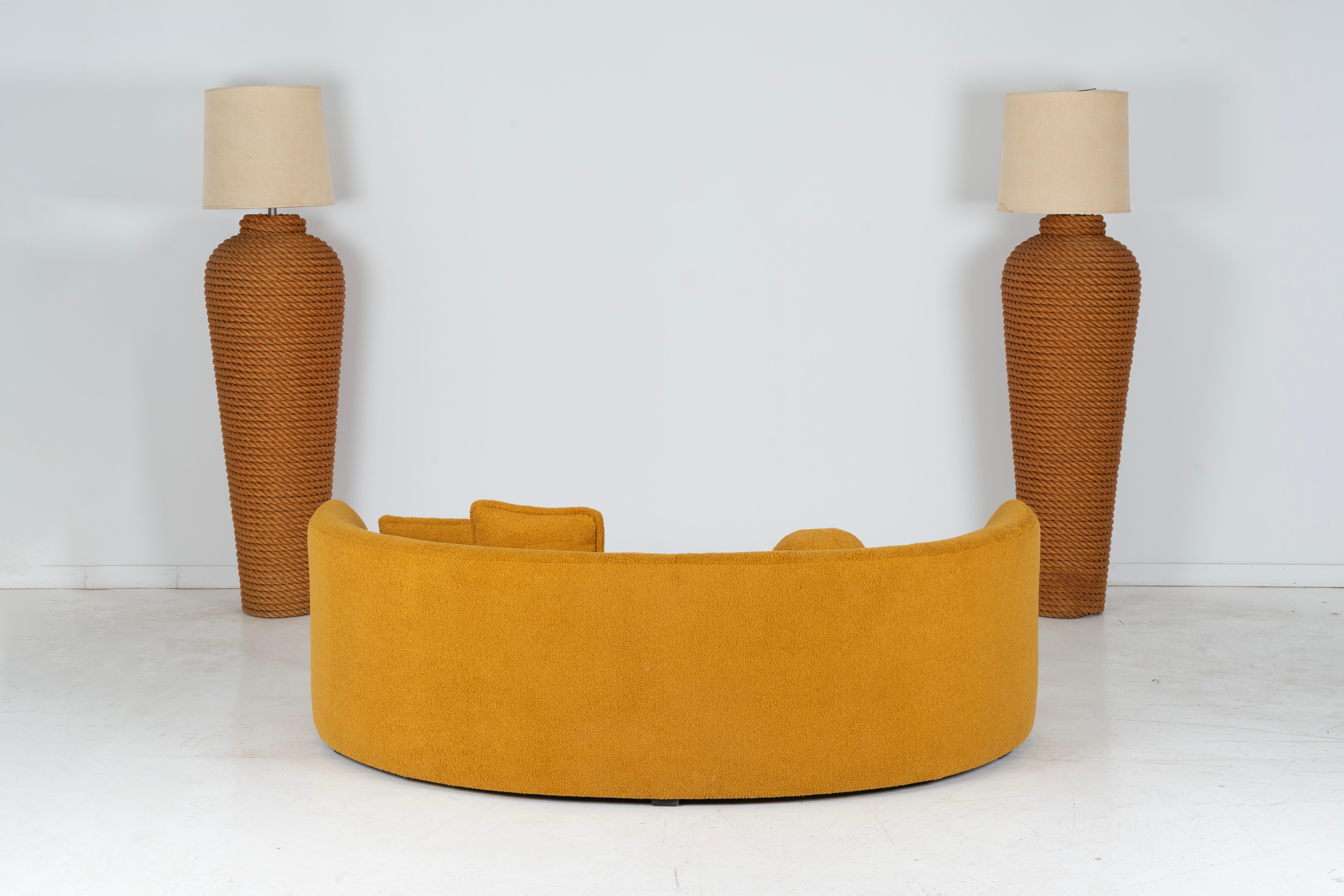 Bouclé John Mascheroni Curved Sofa