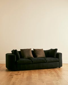 John Mascheroni For Swaim Black Canvas Sofa