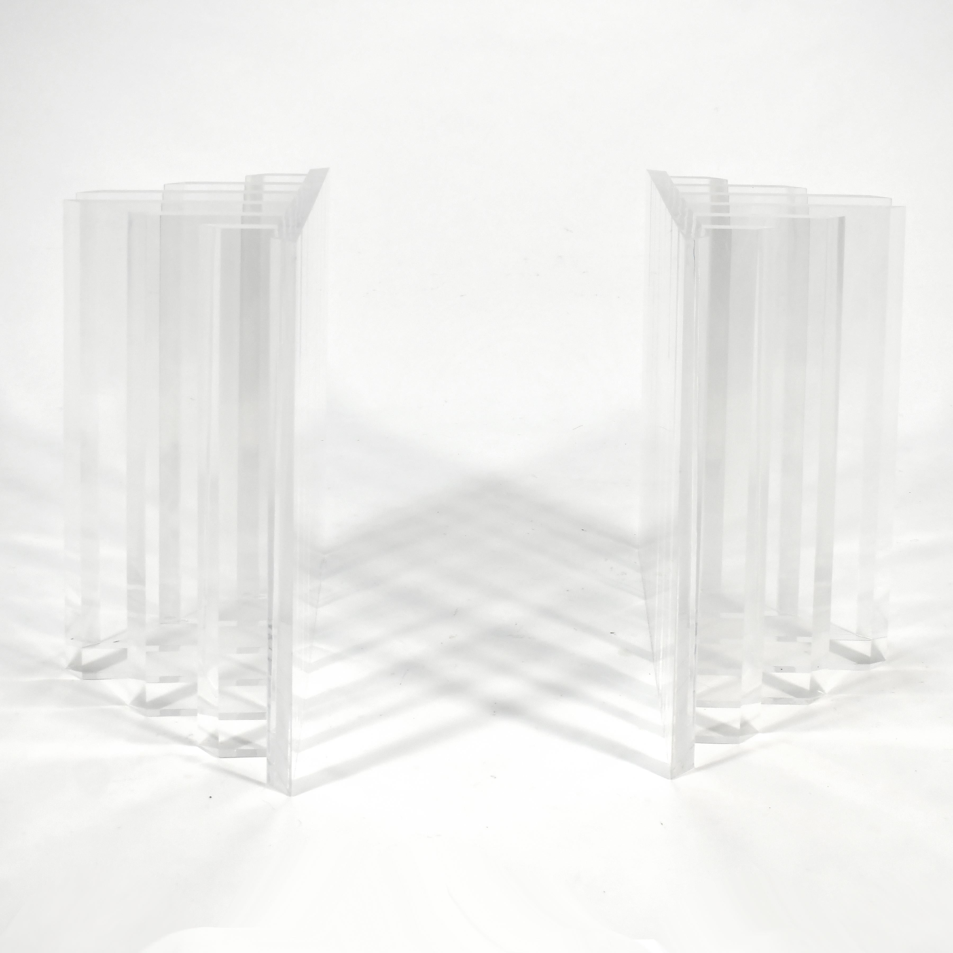 Late 20th Century John Mascheroni Lucite Table Bases For Sale